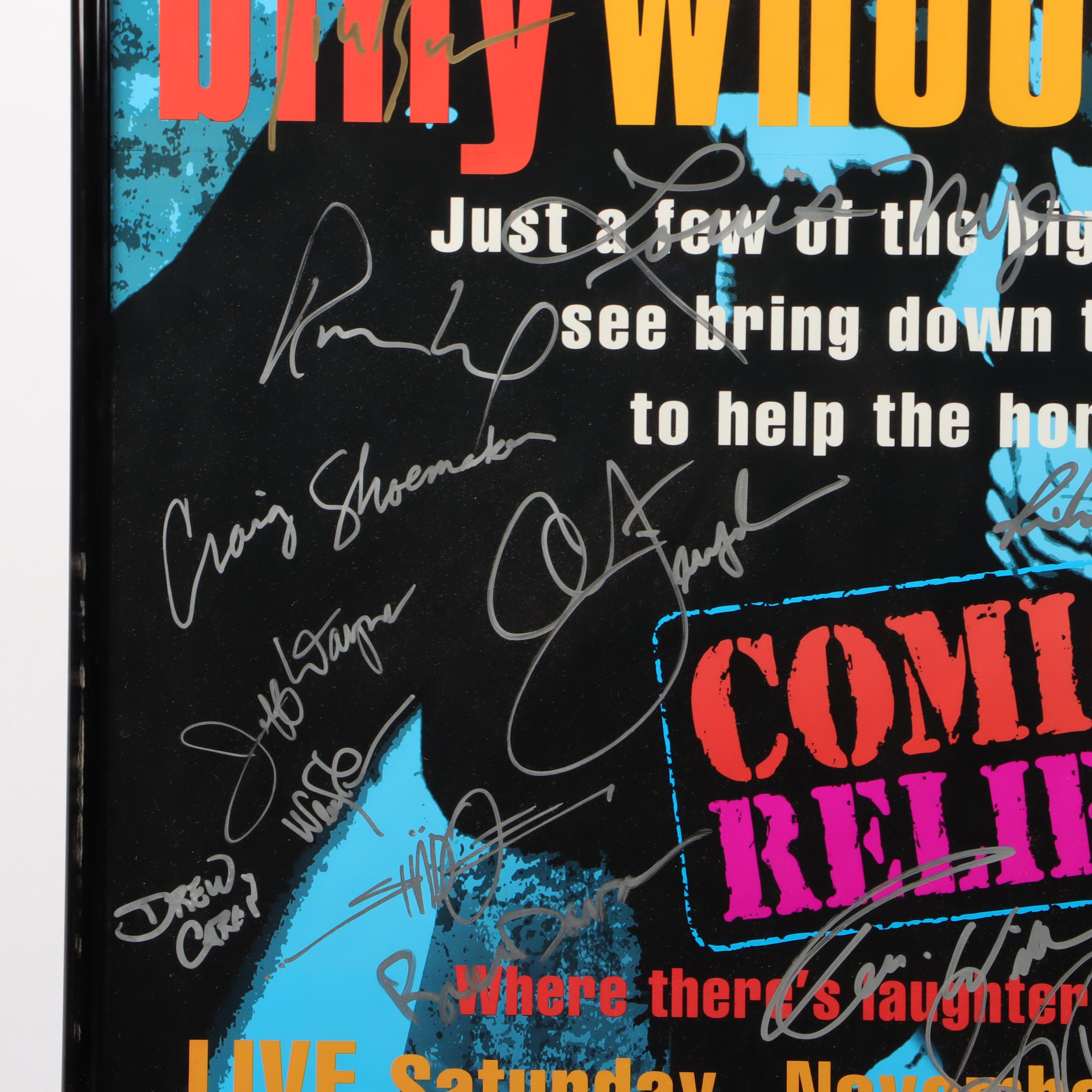 1995 Comic Relief VII Signed Framed Poster with Robin Williams, and More, COA