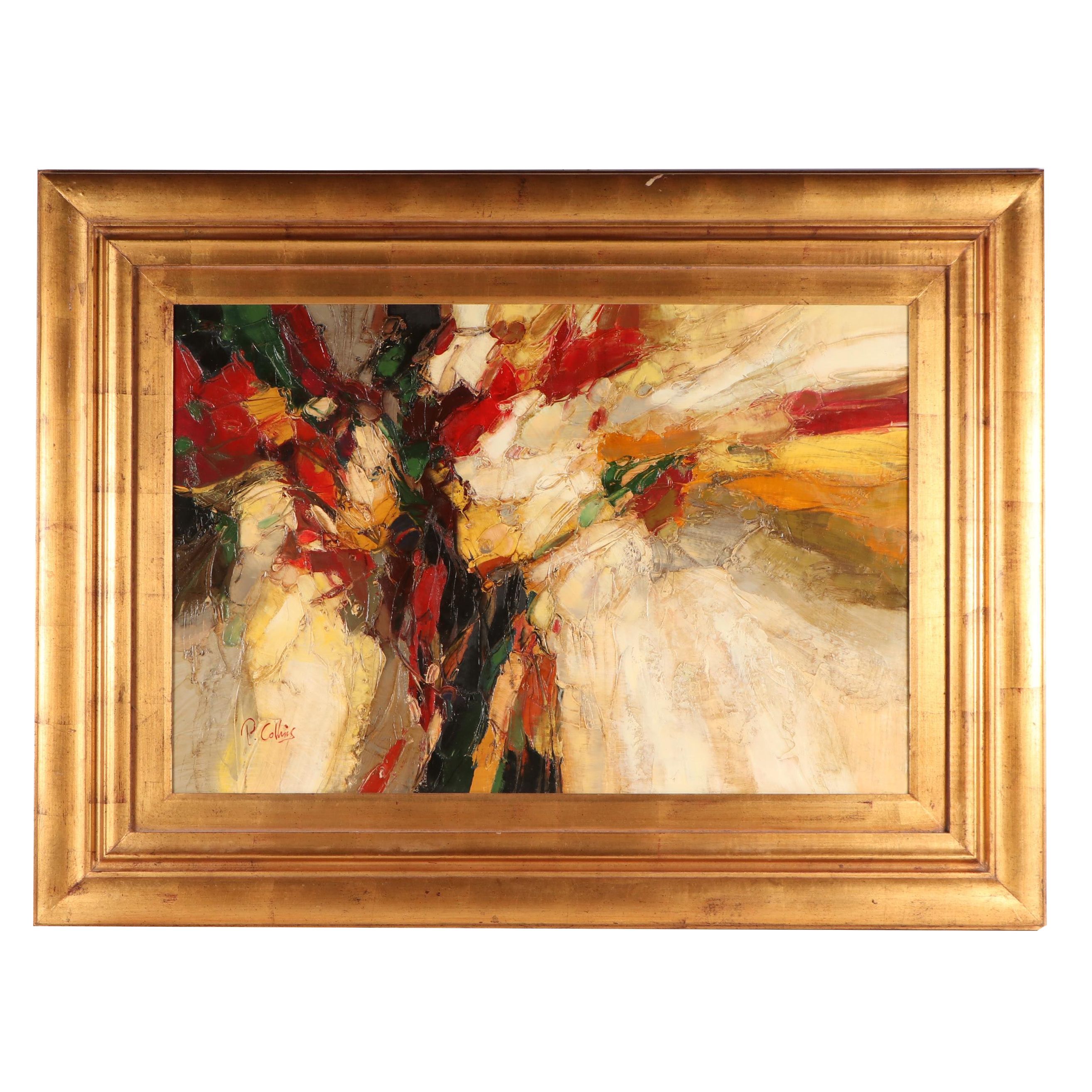 P. Collins Abstract Oil Painting