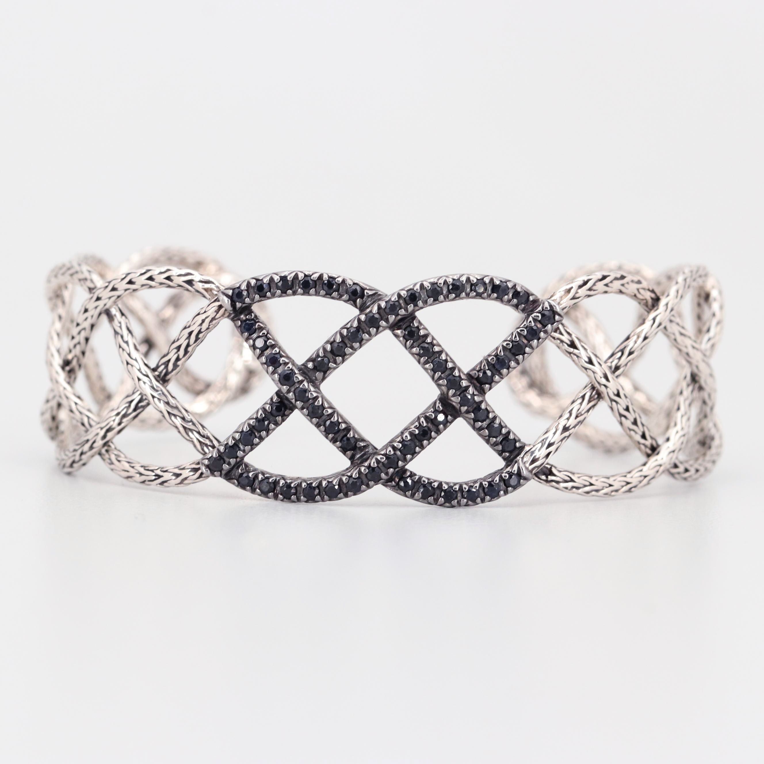 John Hardy Sterling Silver Sapphire Braided Cuff Bracelet