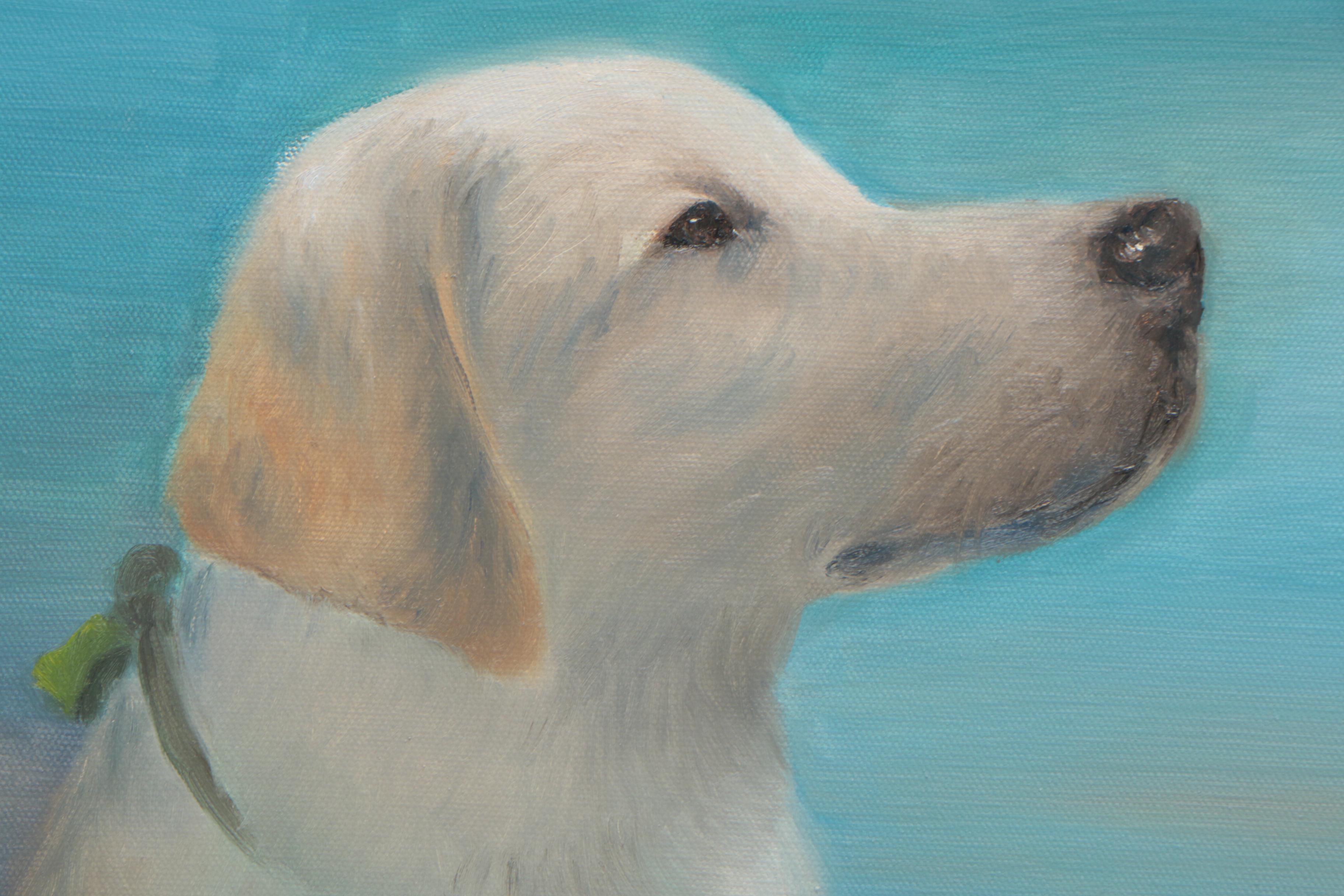 Patricia Wells Yellow Lab Oil Painting