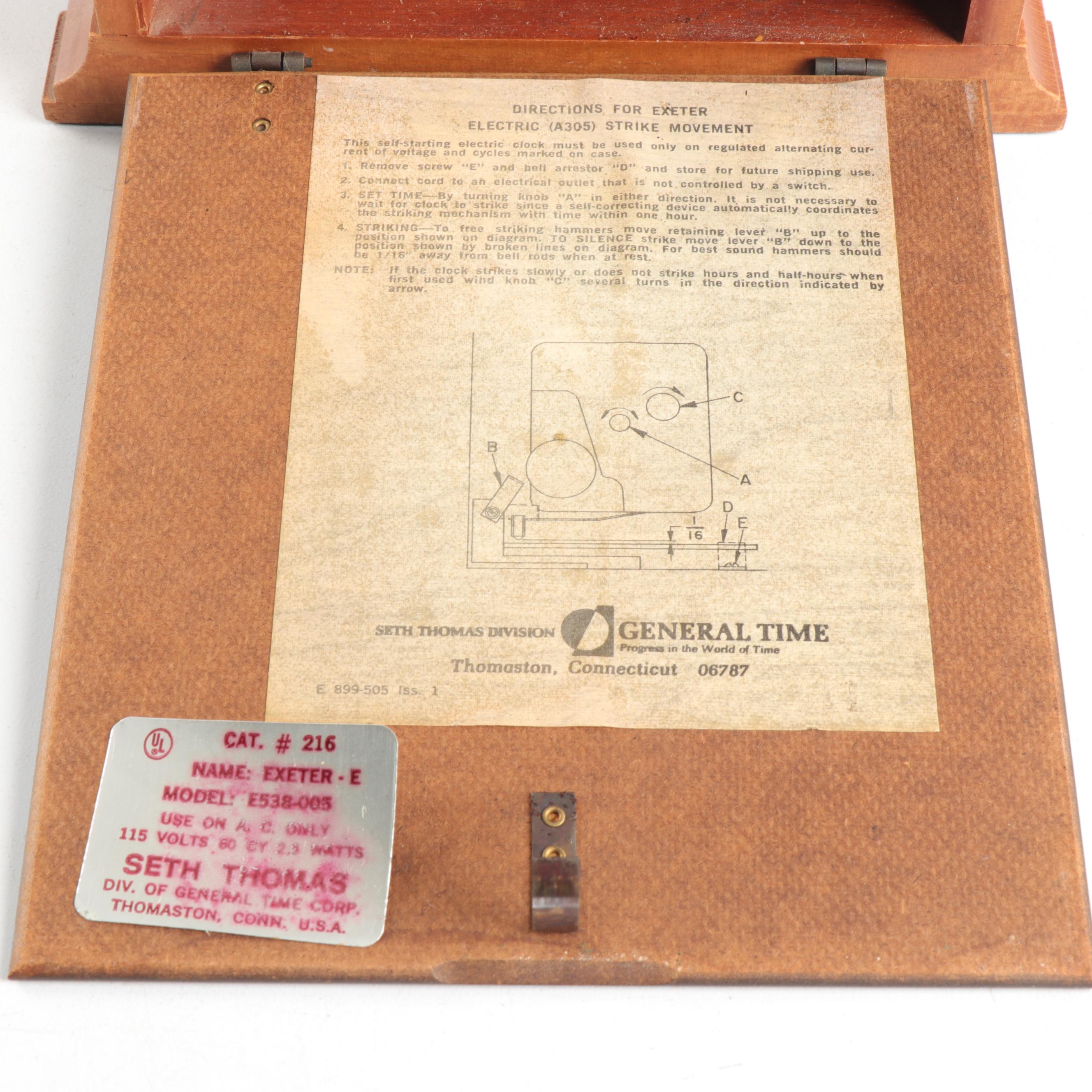 Seth Thomas Electric "Exeter-E" Carriage Clock