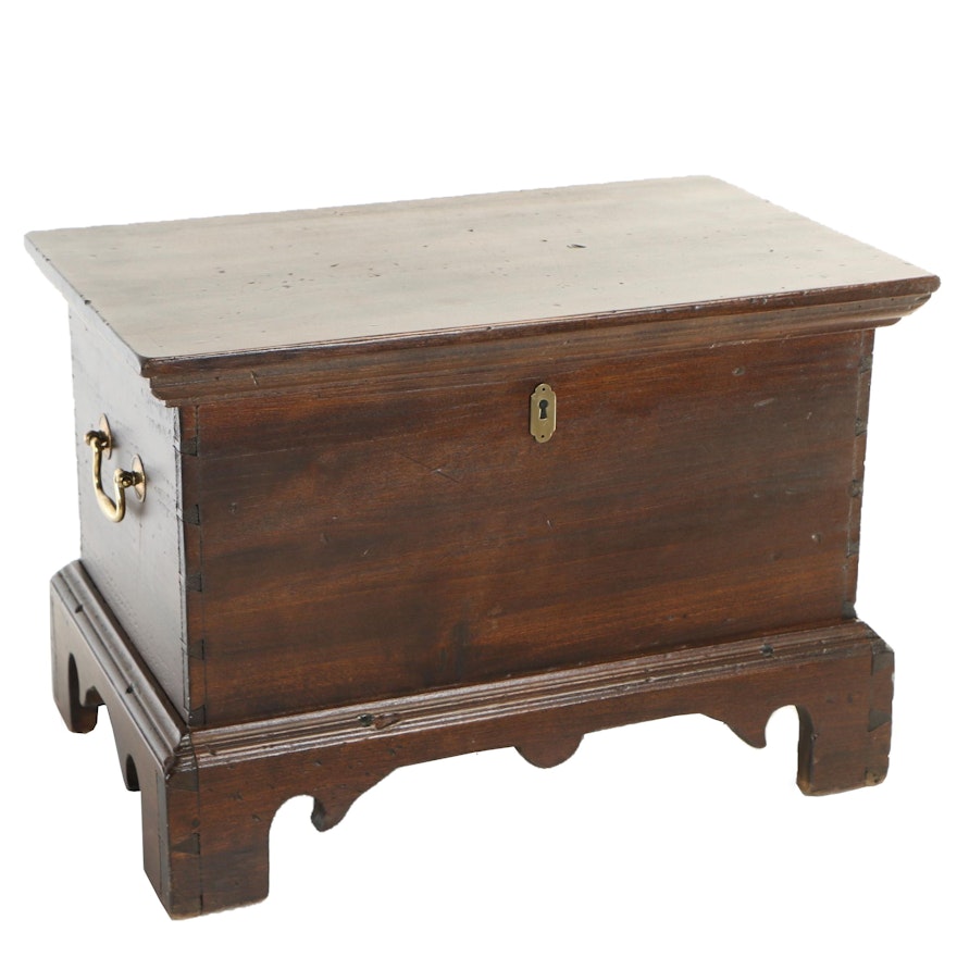 Chippendale Style Poplar Miniature Lift-Lid Chest, 20th Century