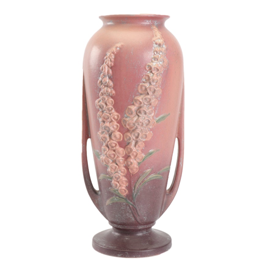 Roseville Pottery "Foxglove" Floor Vase, 1940s