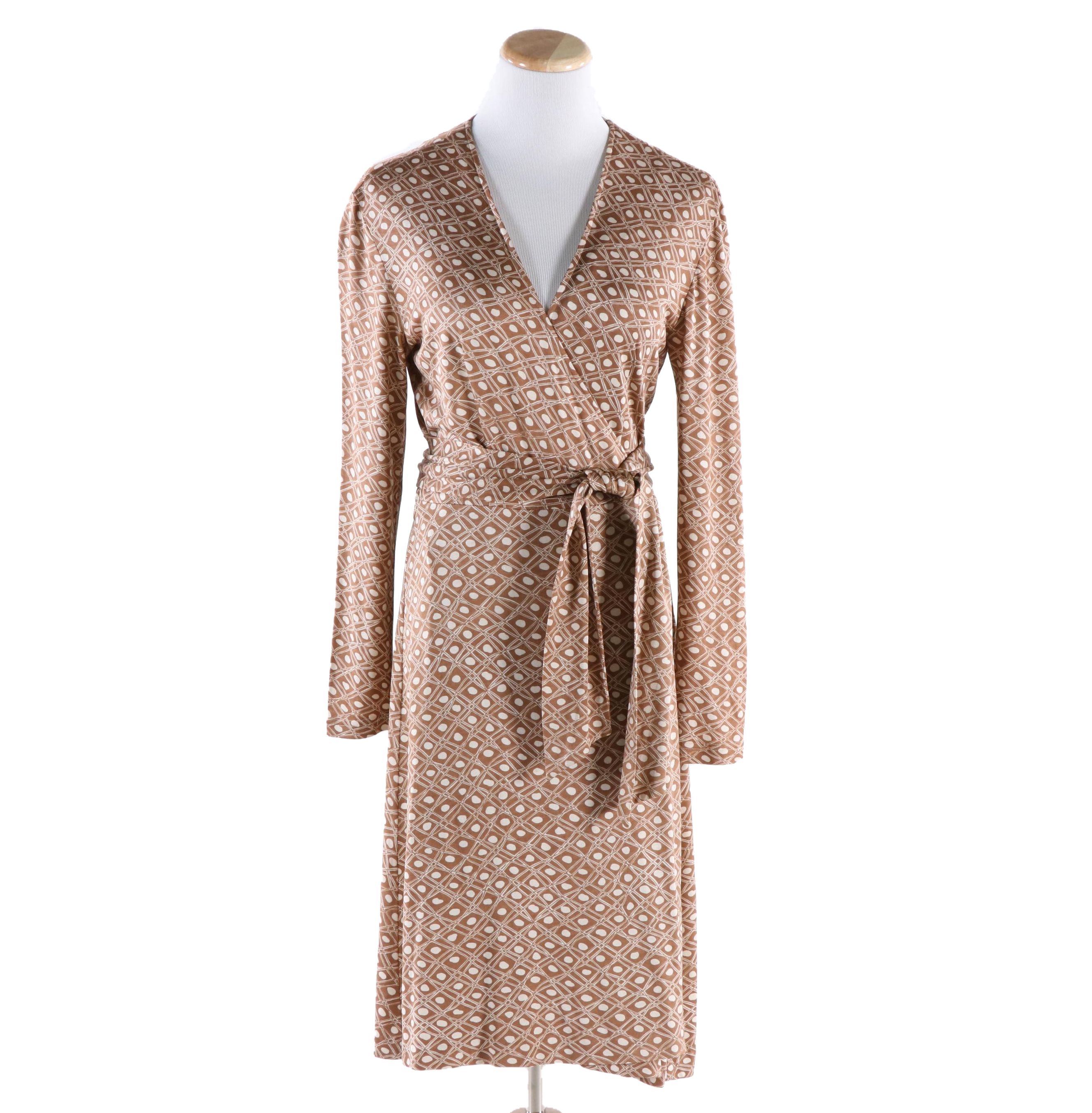 Diane von Furstenberg Silk Wrap Dress with Tie Sash