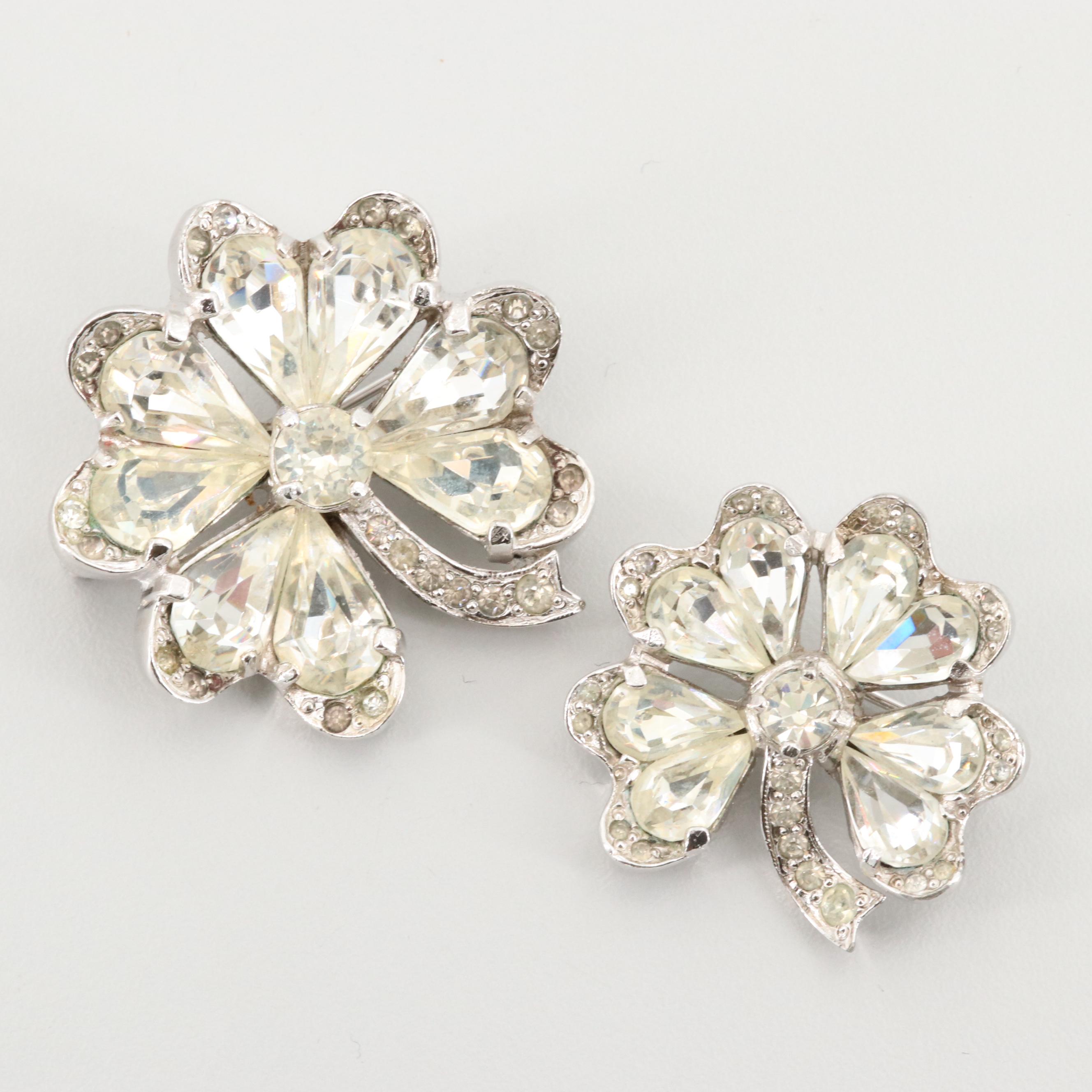 Circa 1950s Eisenberg Four Leaf Clover Brooches