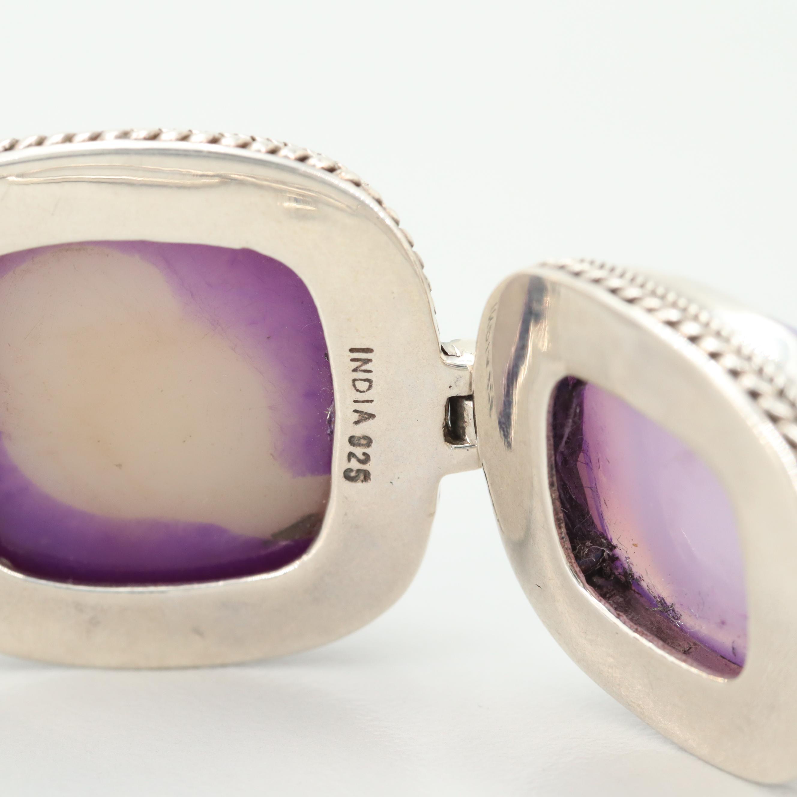 Sterling Silver Druzy and Topaz Bracelet