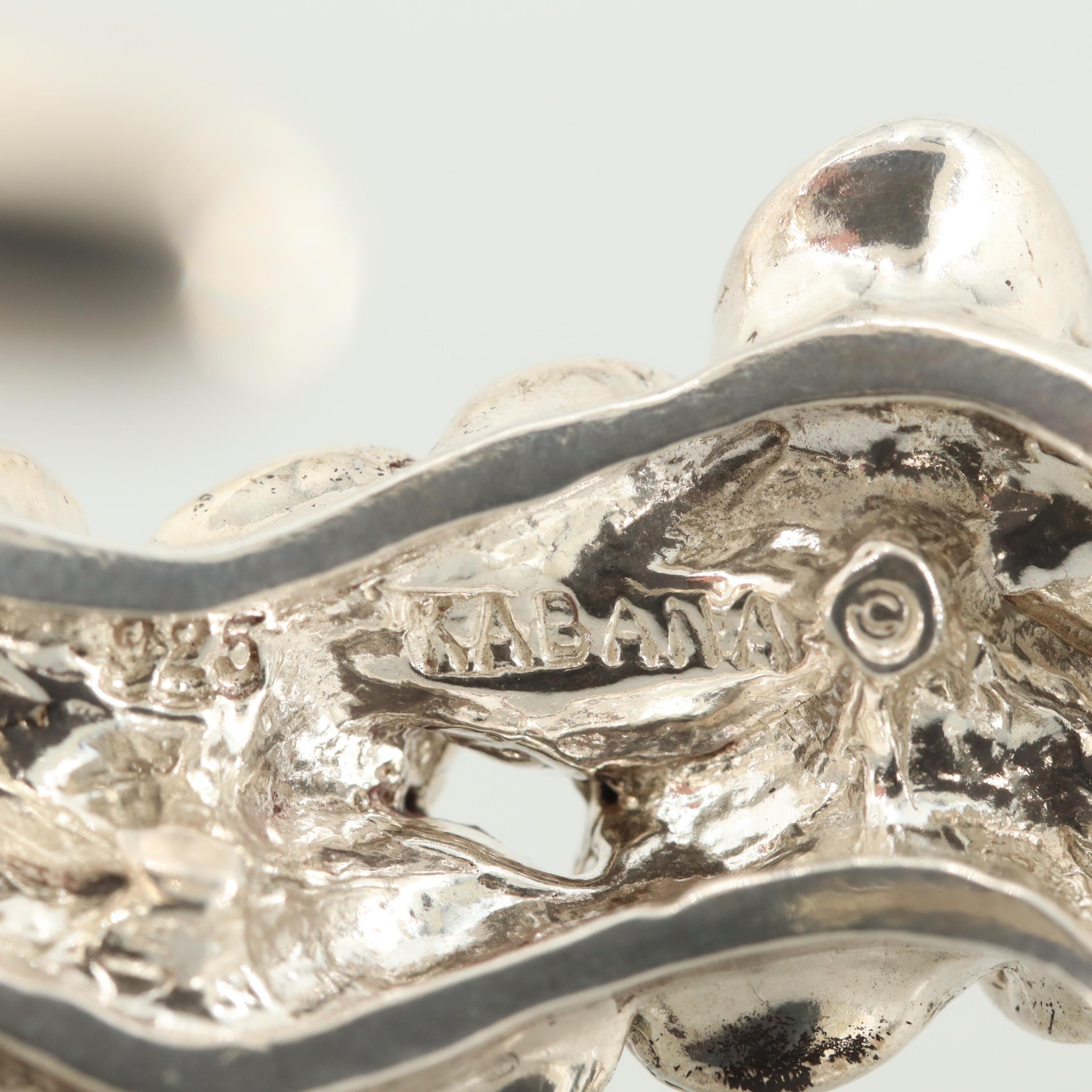 Kabana Sterling Silver Hawaiian Plumeria Cuff Bracelet