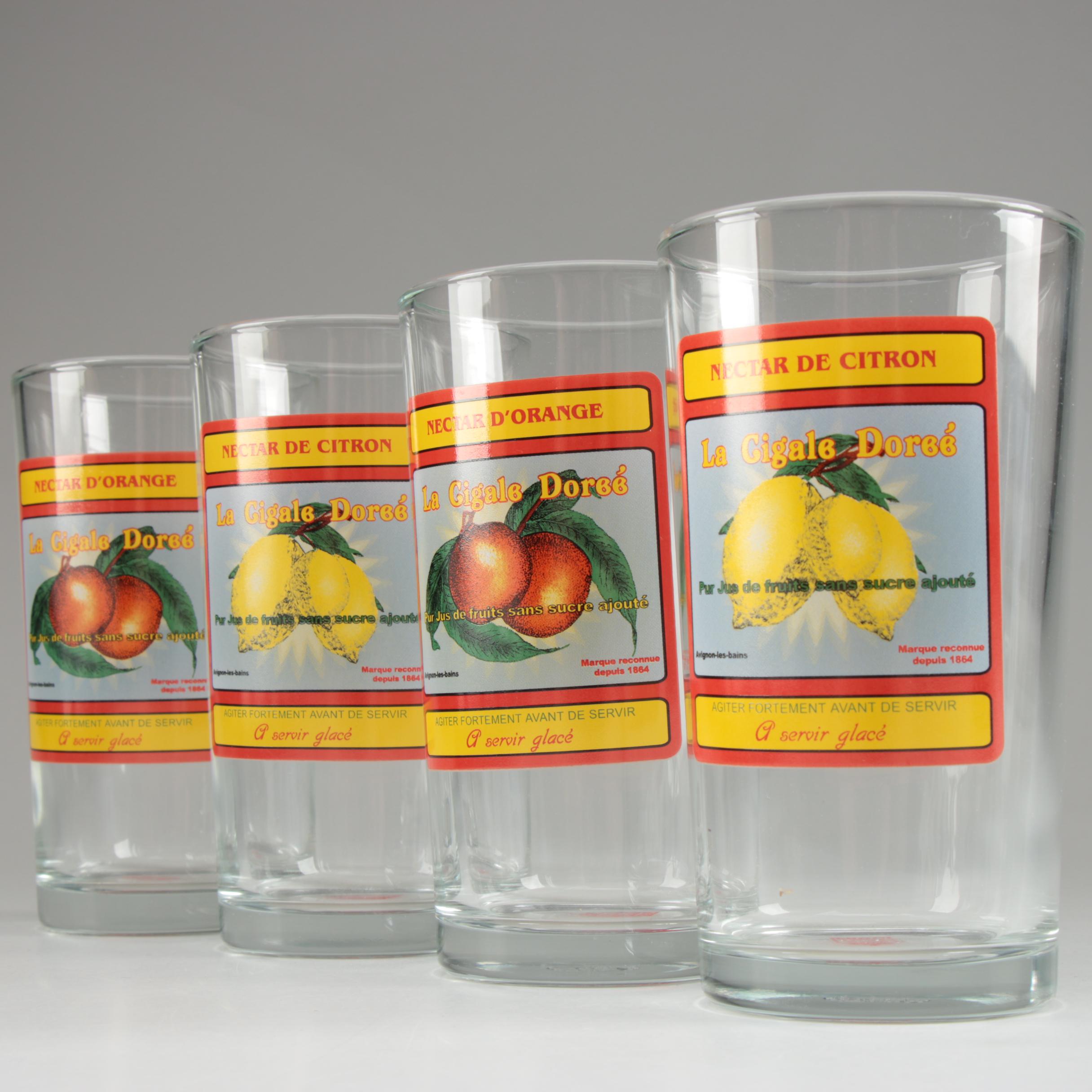 Kiss That Frog "Lucky La Cigale Dorée Nectar de citron" Glass Tumblers