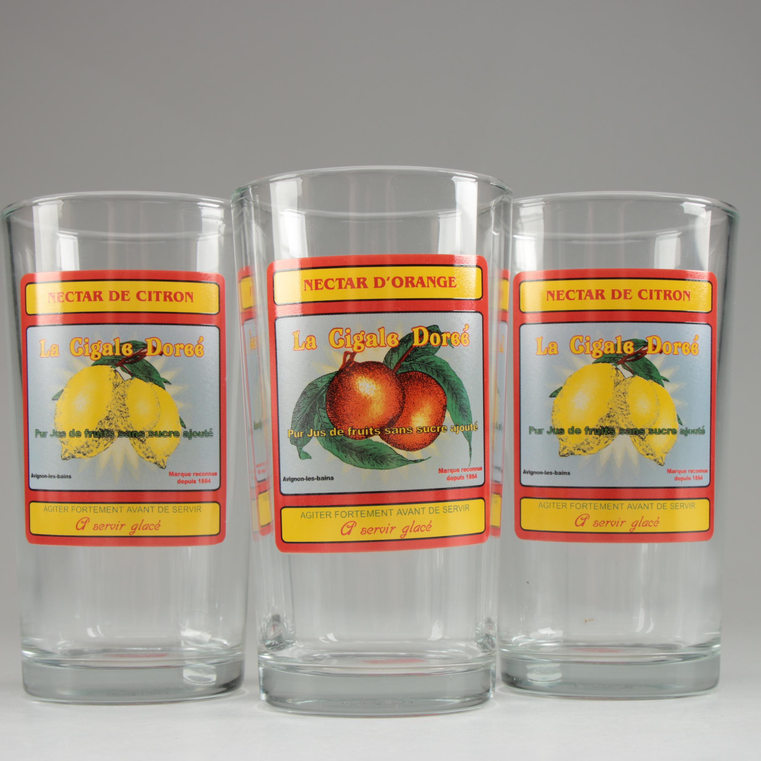 Kiss That Frog "Lucky La Cigale Dorée Nectar de citron" Glass Tumblers