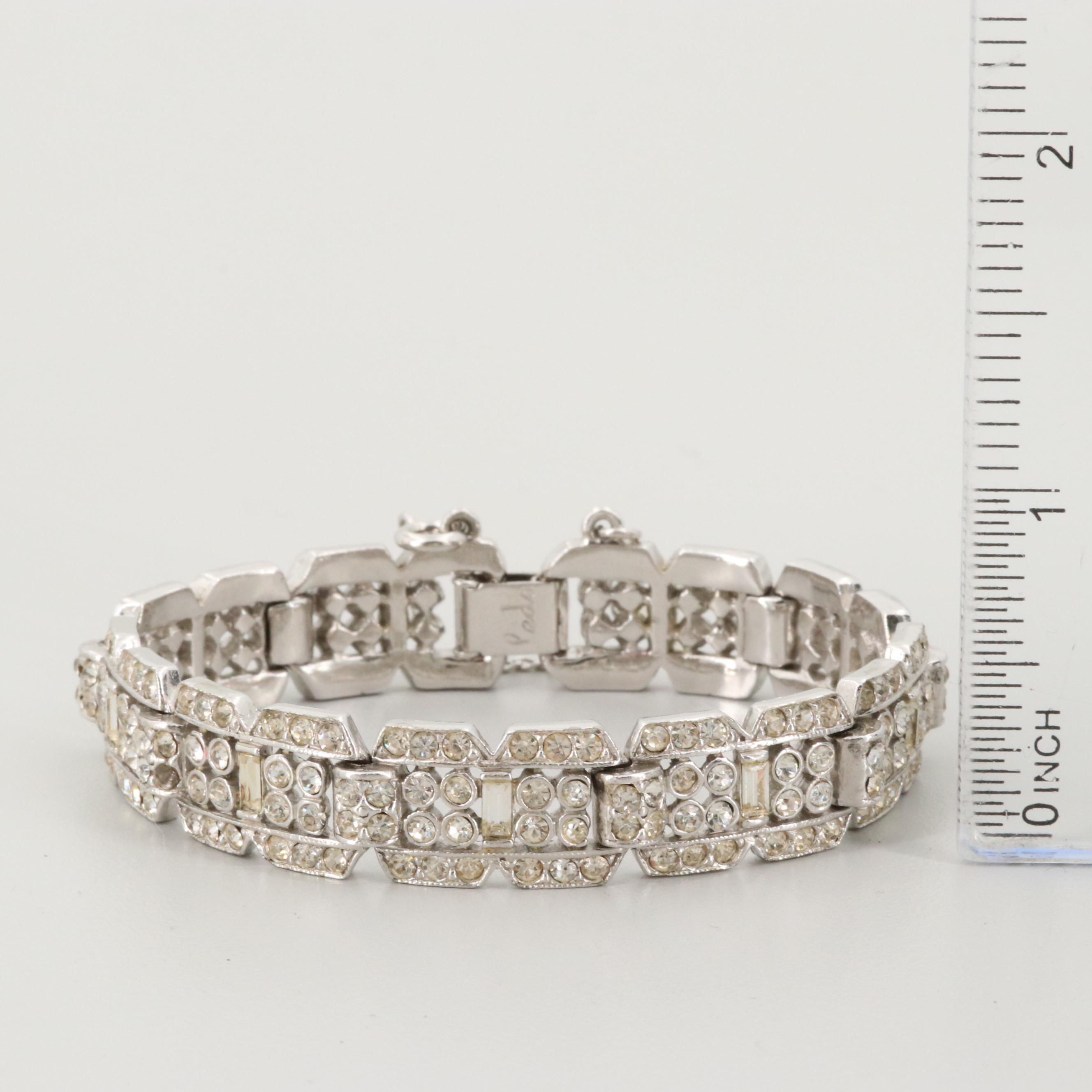 Circa 1950s Rhinestone Bracelets Featuring Ledo
