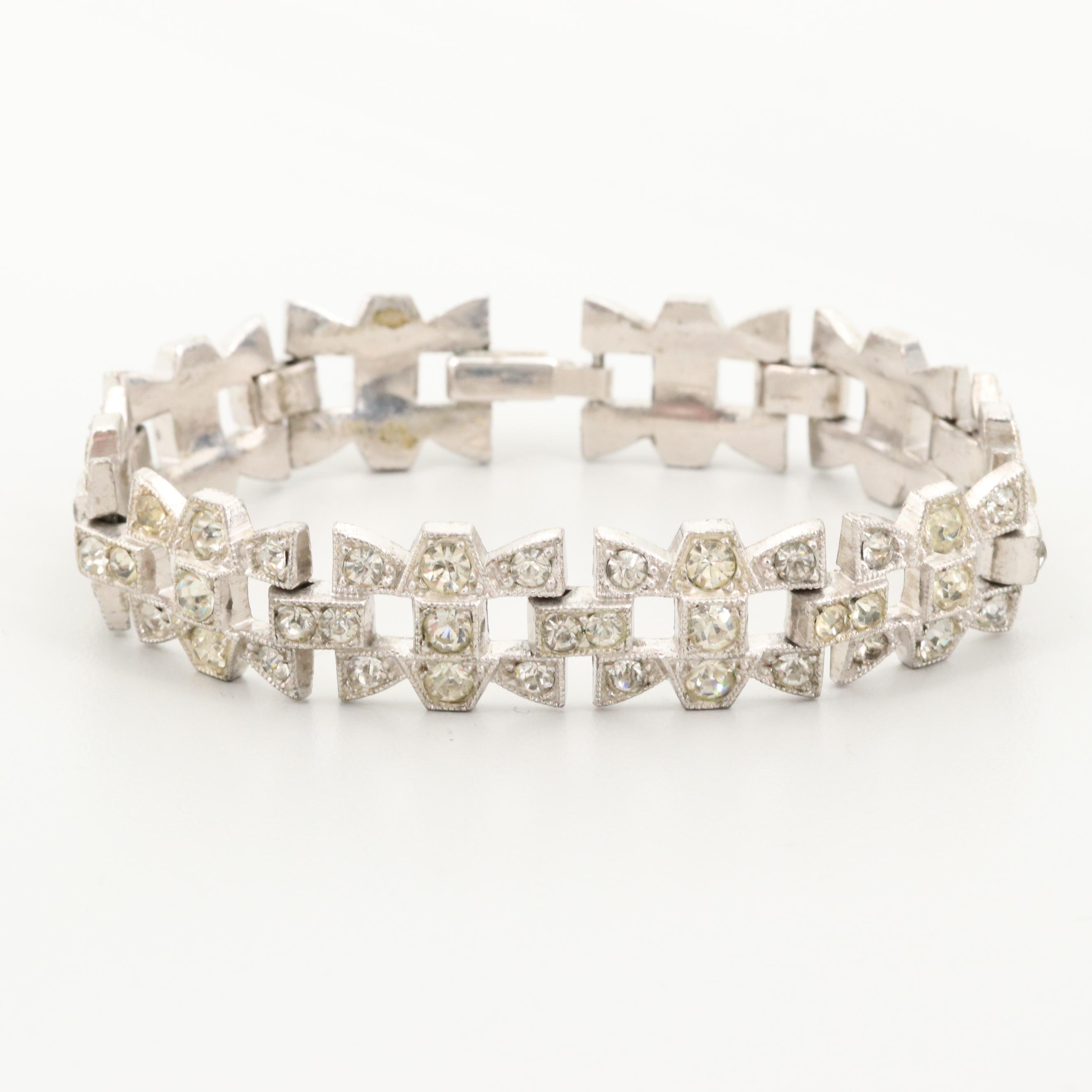 Circa 1950s Rhinestone Bracelets Featuring Ledo