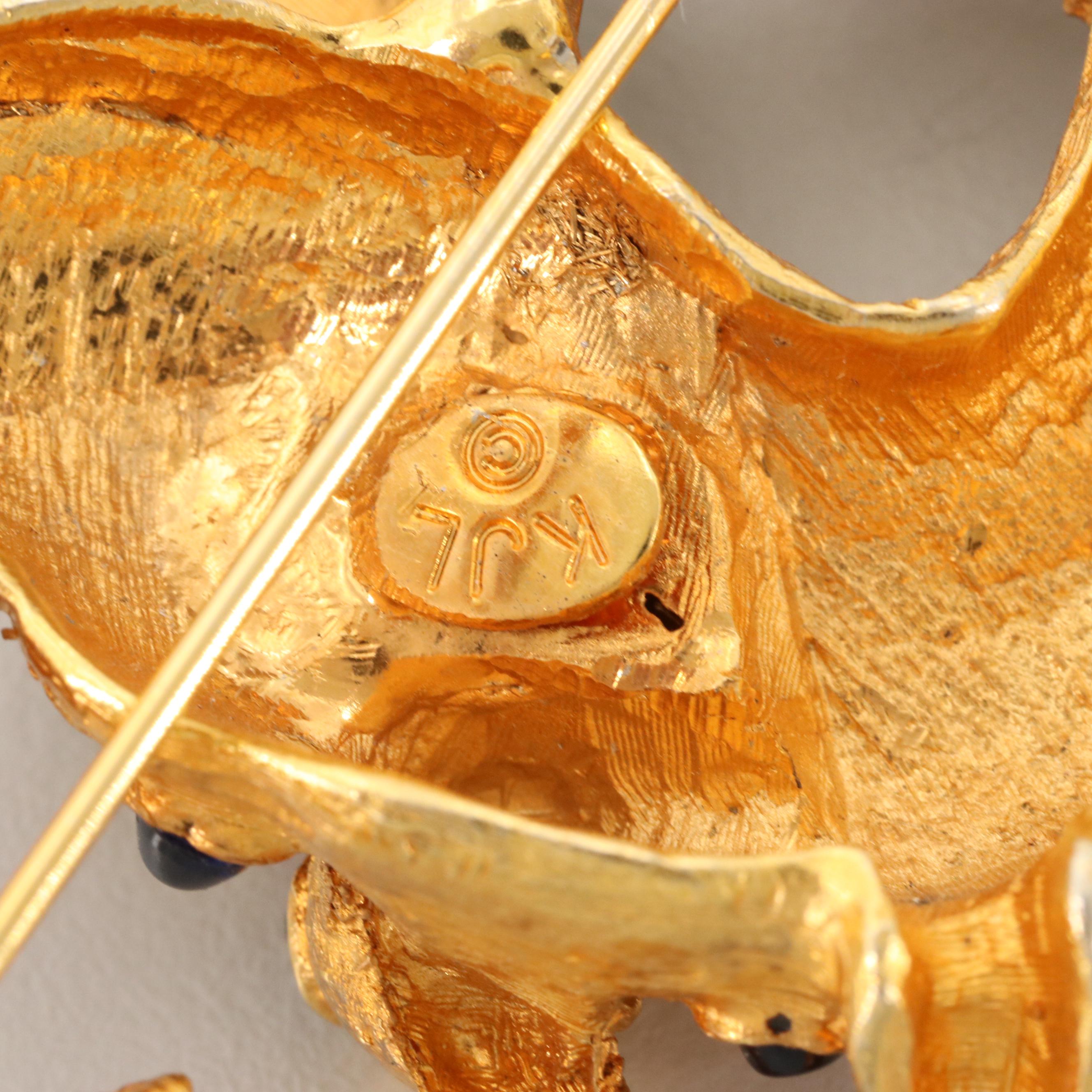 Vintage Enamel and Rhinestone Brooches Including Napier and Kennith Jay Lane