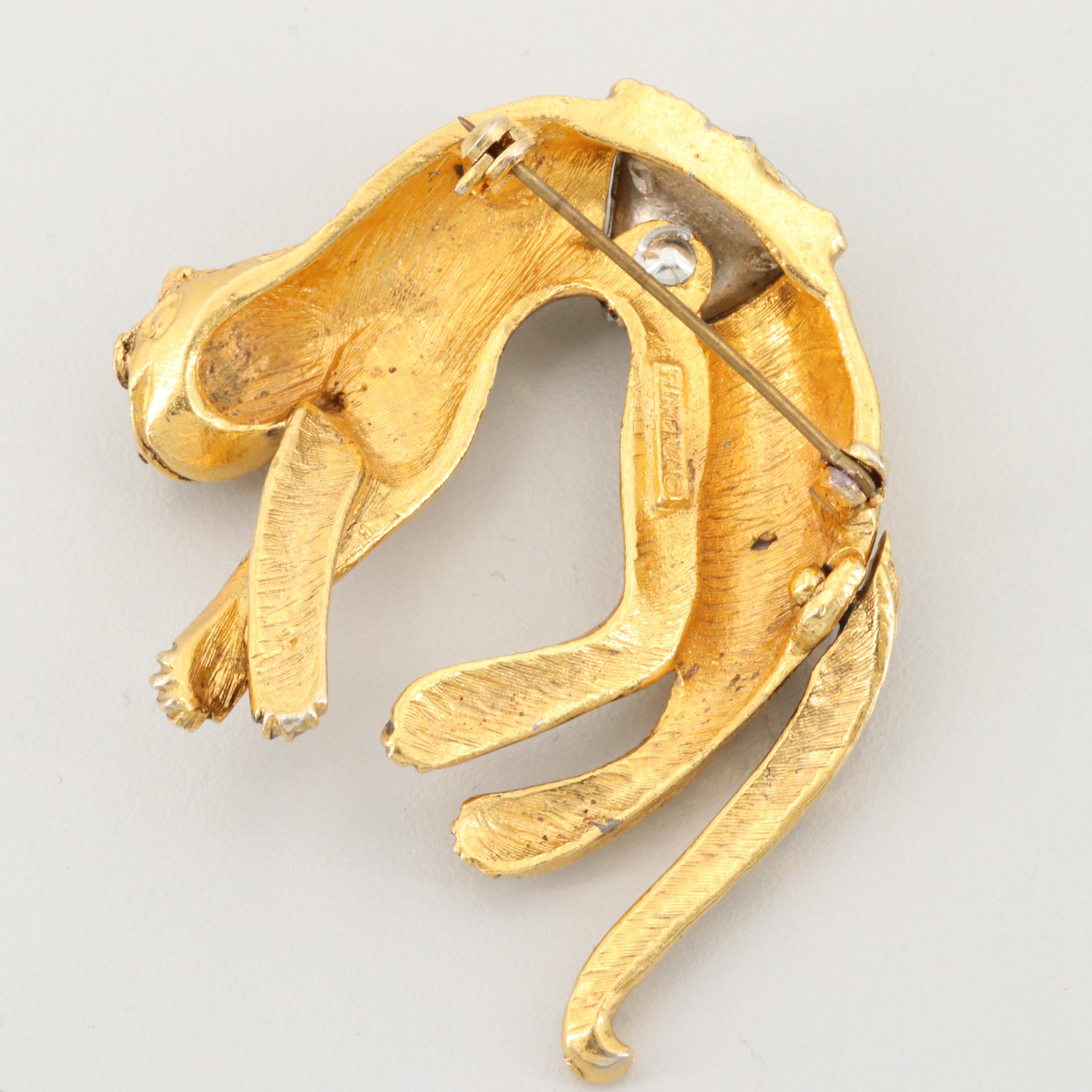 Vintage Enamel and Rhinestone Brooches Including Napier and Kennith Jay Lane