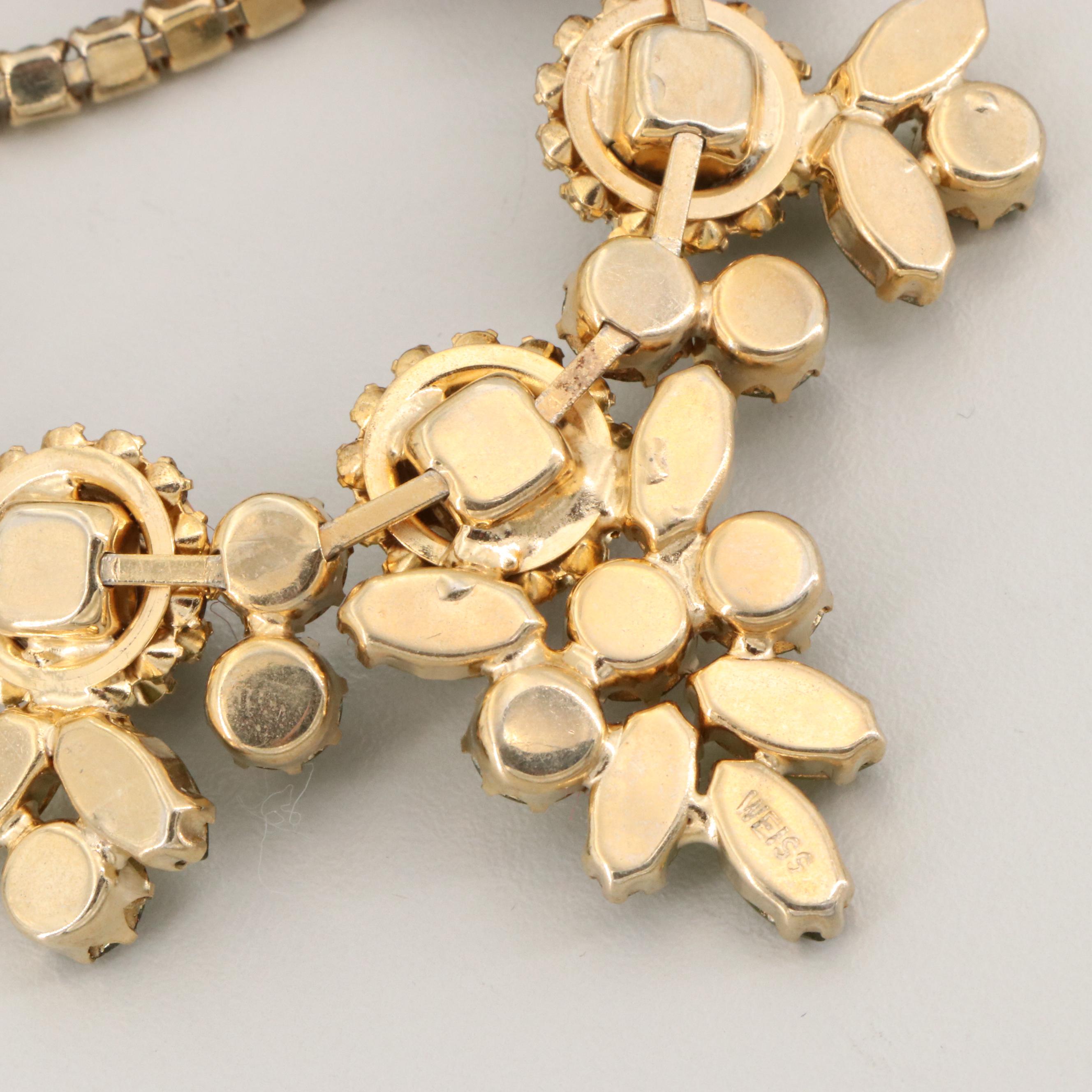 Vintage Weiss Rhinestone Jewelry Suite