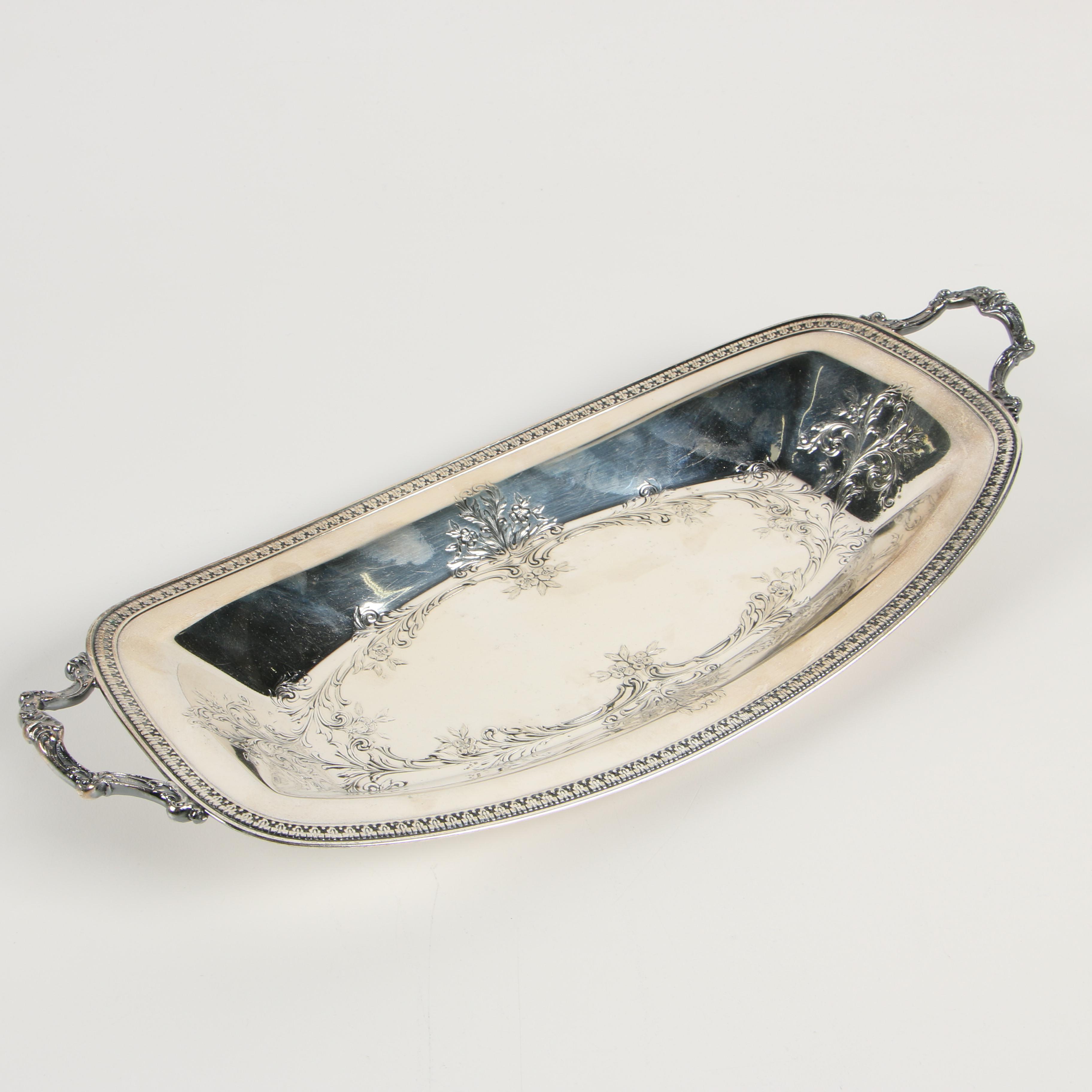 Vintage Silver Plate Serveware Including W.M. Mounts and Barker Brothers