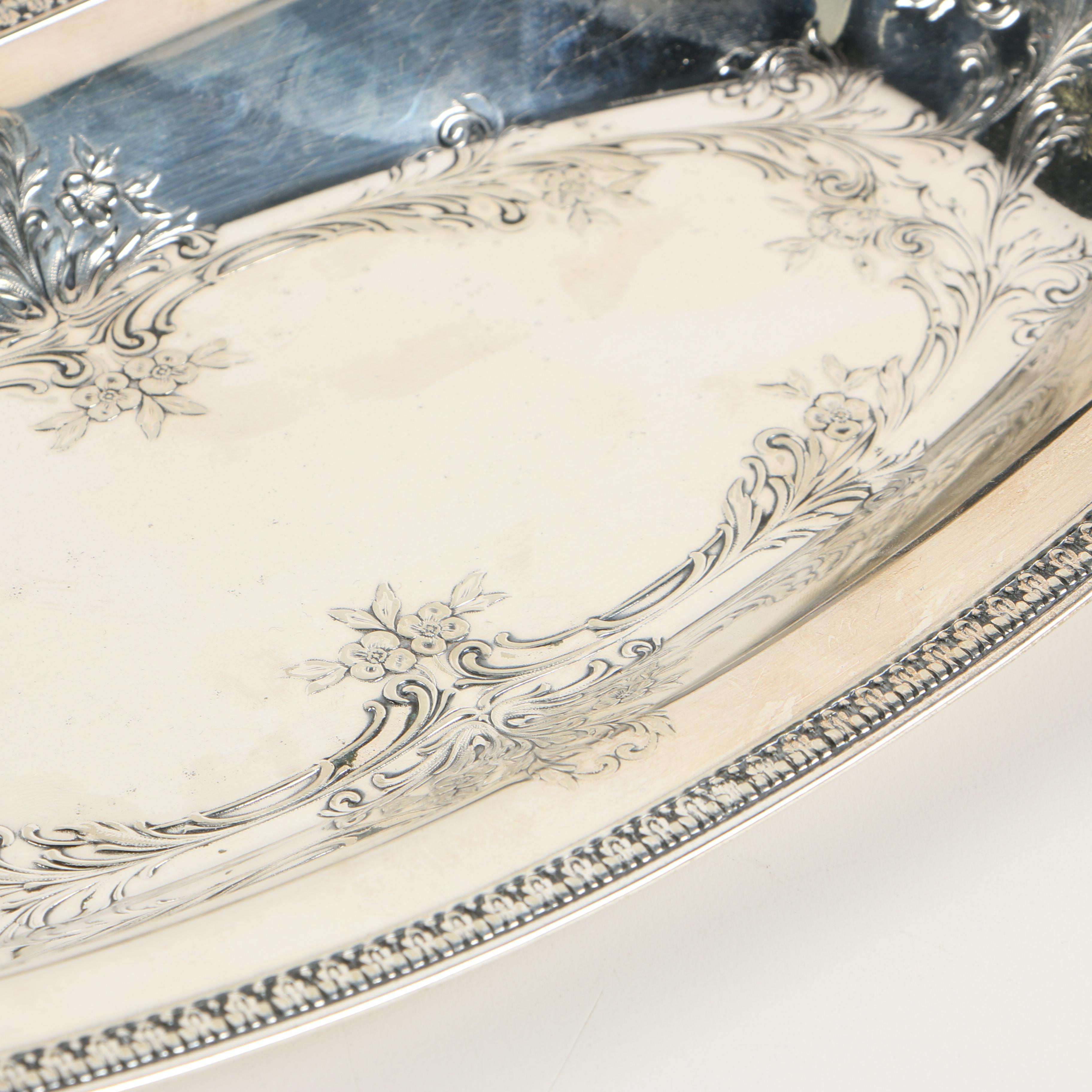 Vintage Silver Plate Serveware Including W.M. Mounts and Barker Brothers