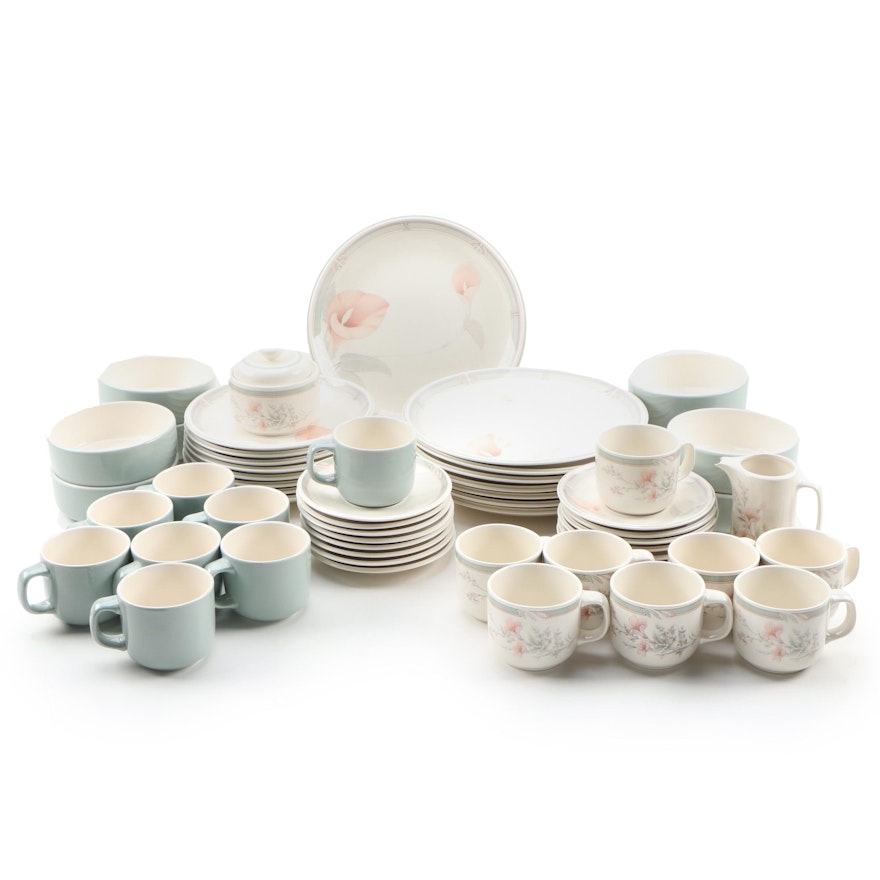 Noritake/Keltcraft "Eternal Blush" and "Deerfield" Ceramic Dinnerware for Eight