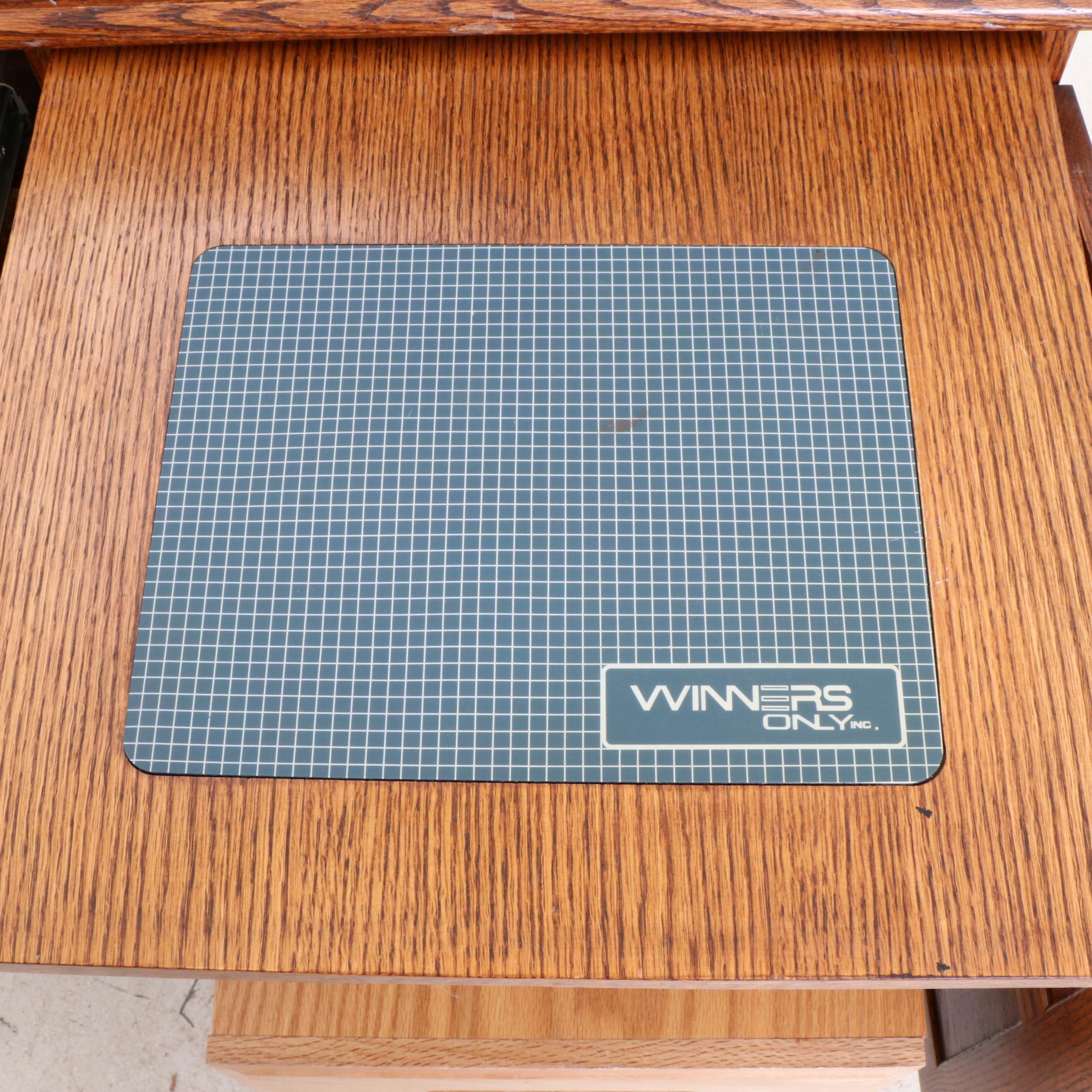 Oak Roll-Top Keyboard Desk by Winners Only, Late 20th Century