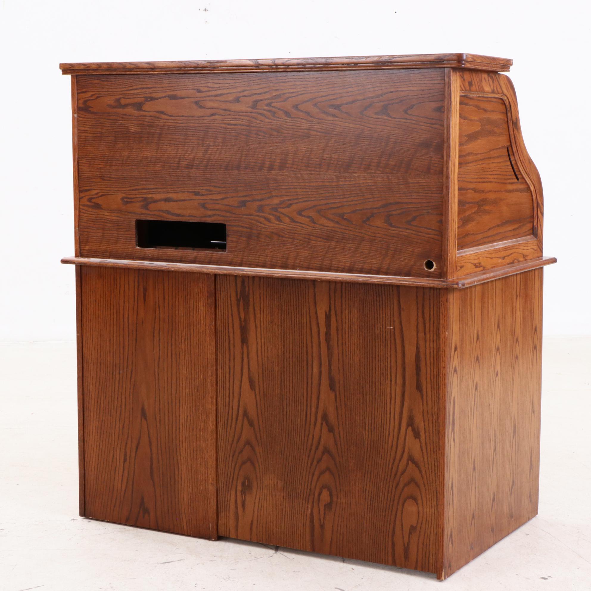 Oak Roll-Top Keyboard Desk by Winners Only, Late 20th Century
