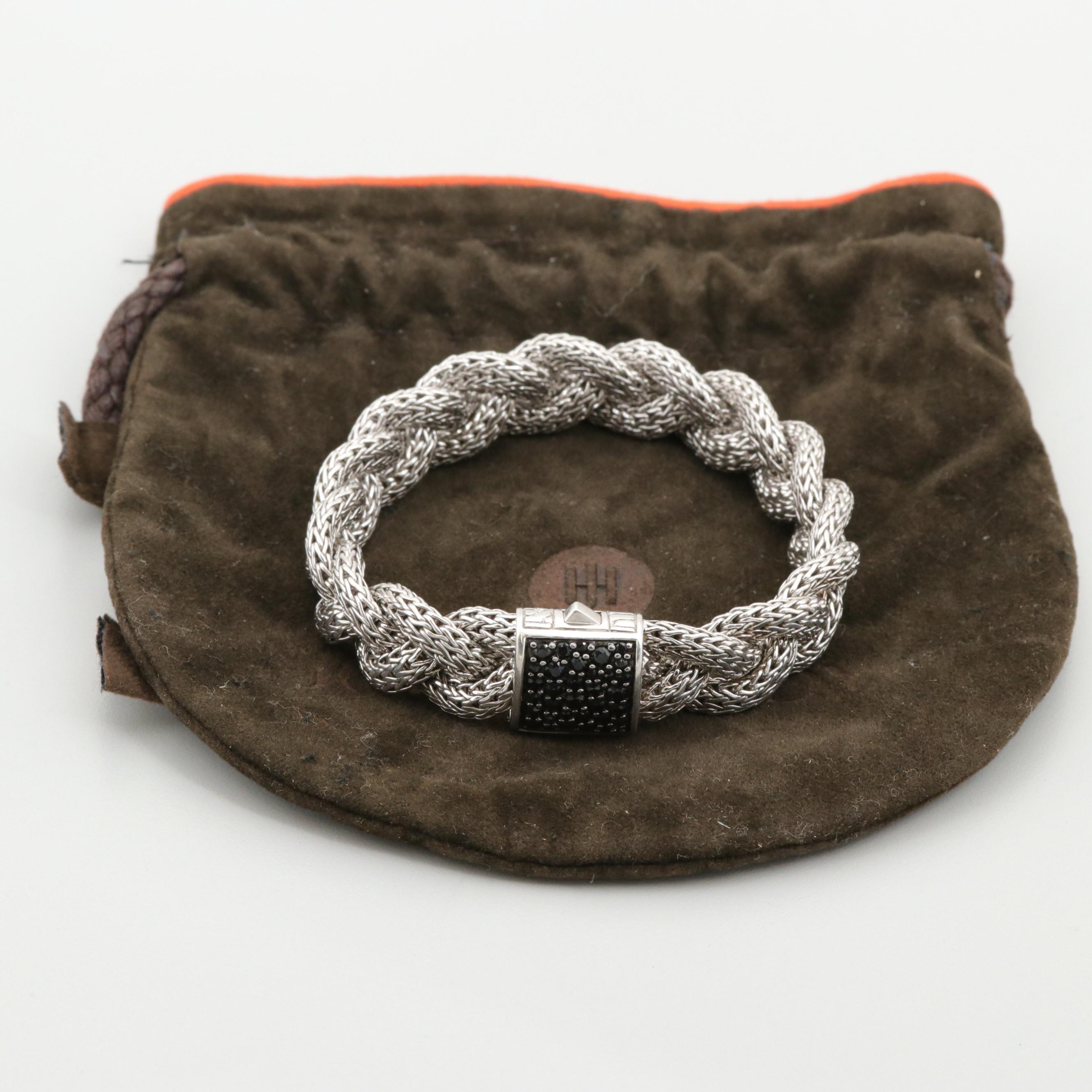 John Hardy Sterling Black Sapphire Classic Chain Collection Braided Bracelet