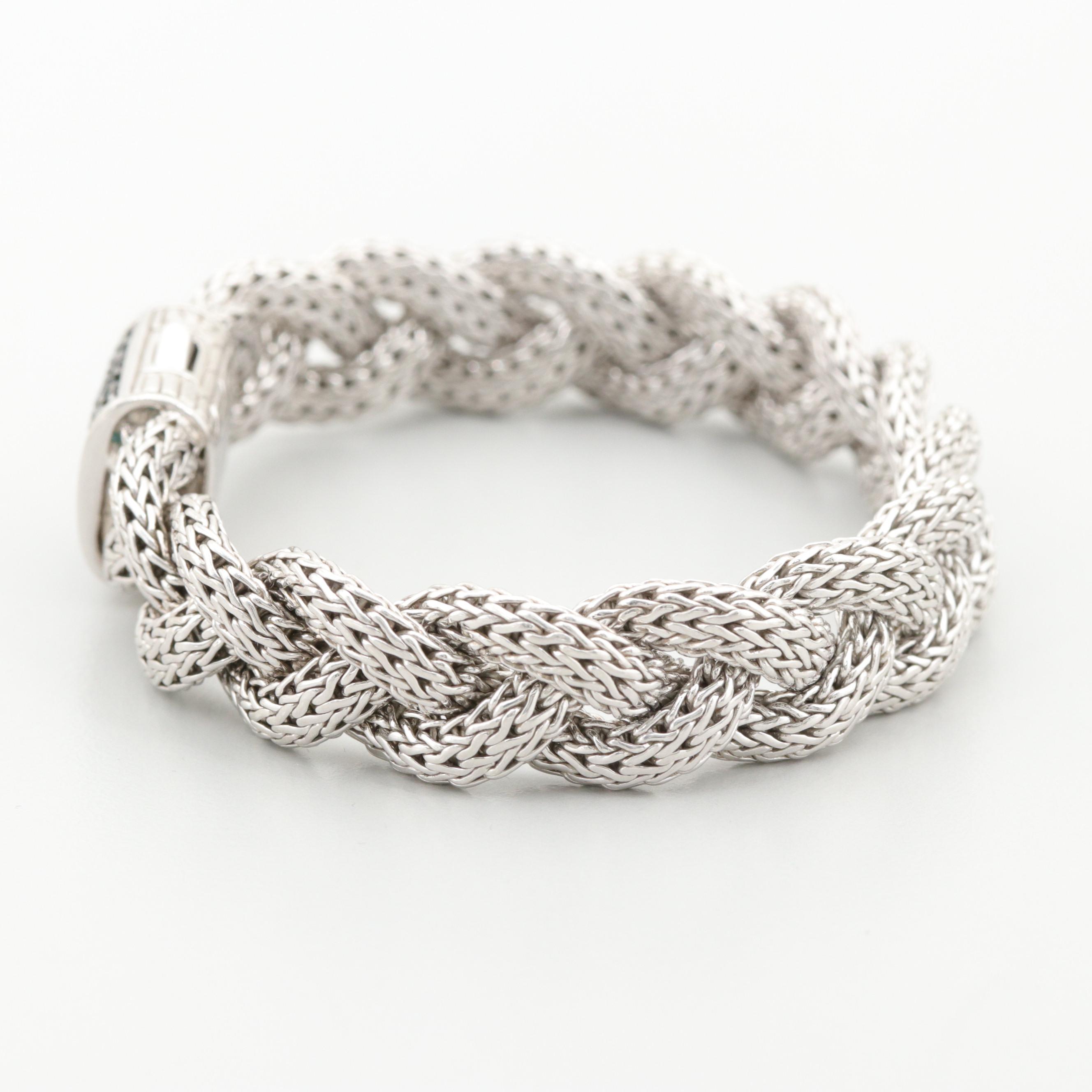 John Hardy Sterling Black Sapphire Classic Chain Collection Braided Bracelet