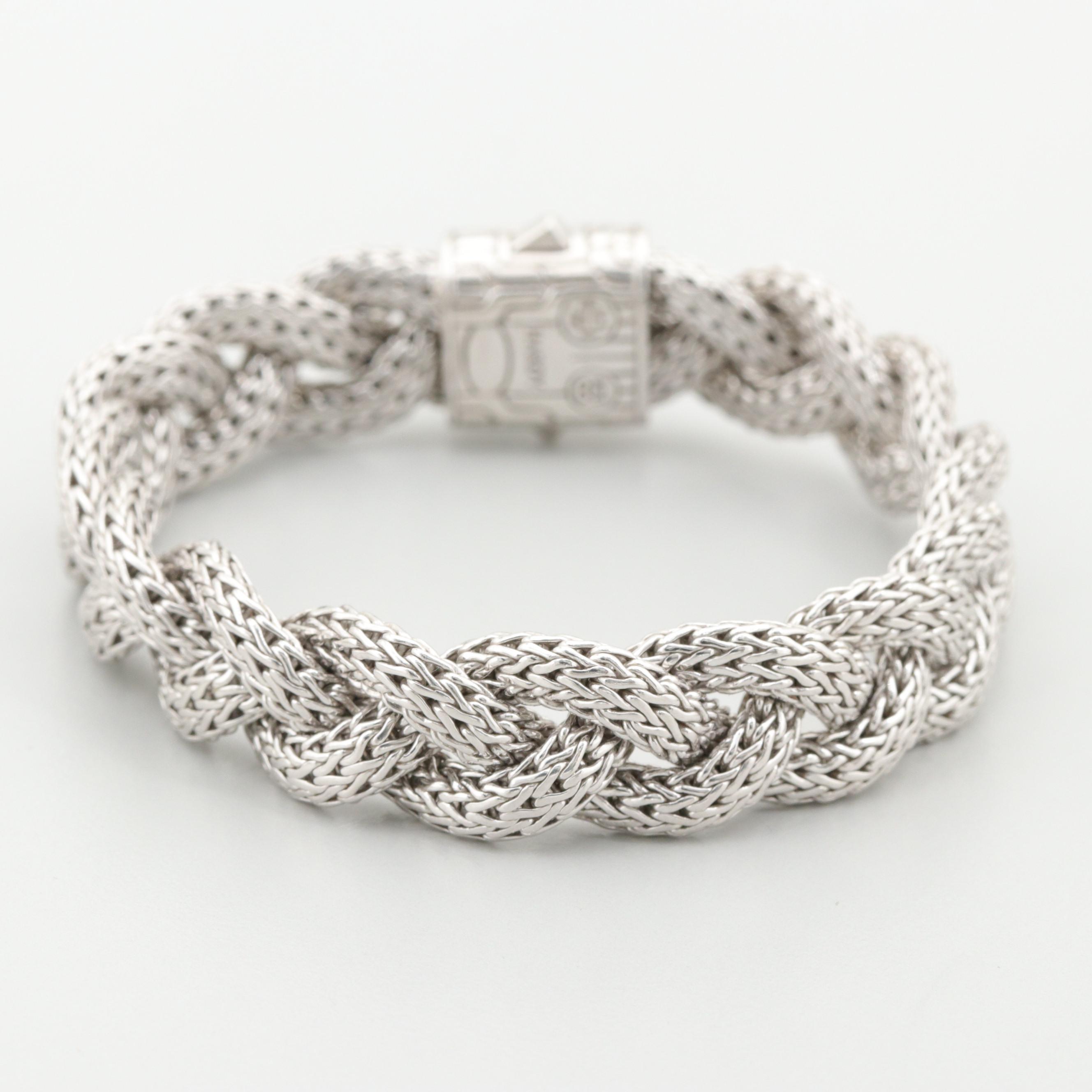 John Hardy Sterling Black Sapphire Classic Chain Collection Braided Bracelet