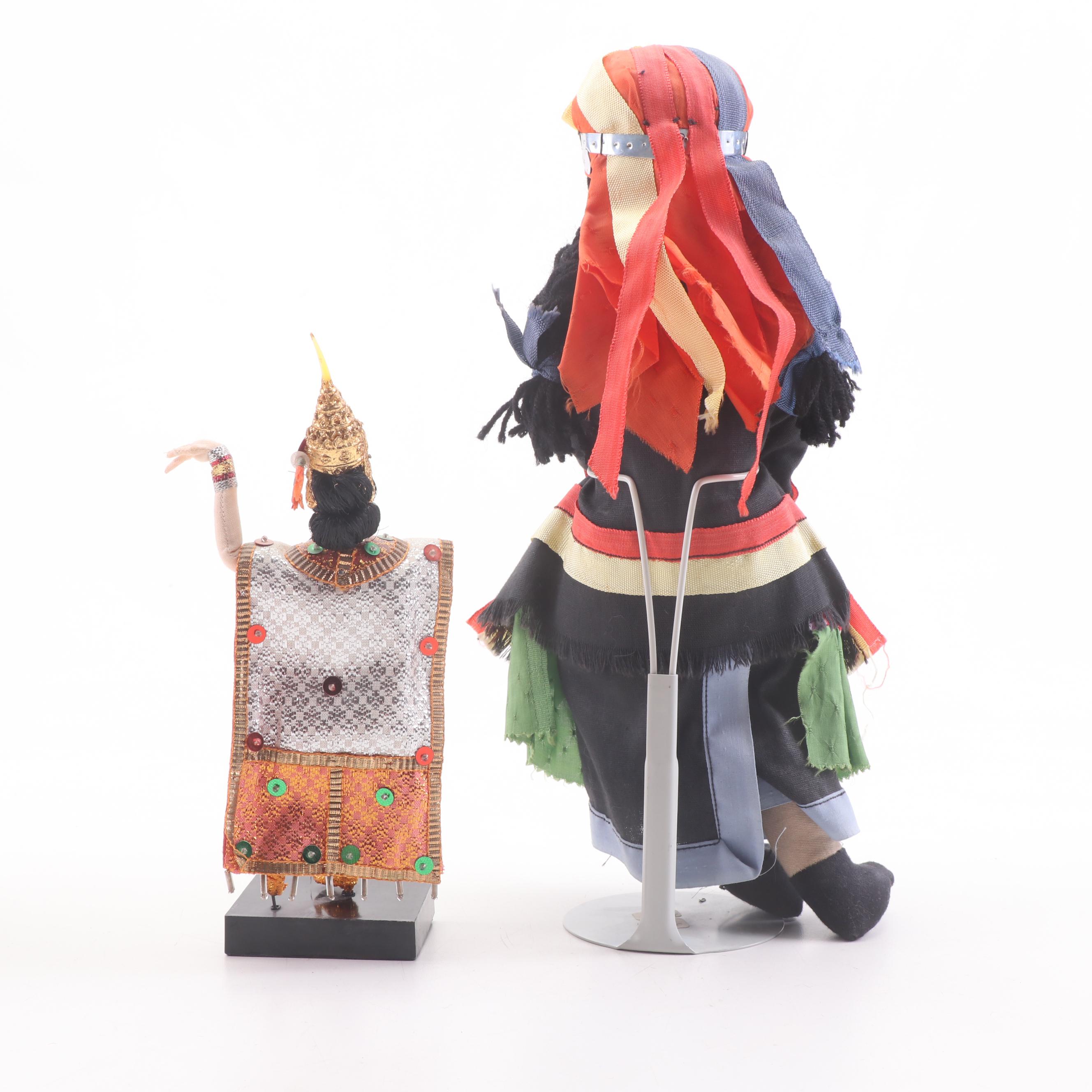 Dolls in Cultural Costumes Including Middle East and Southeast Asia