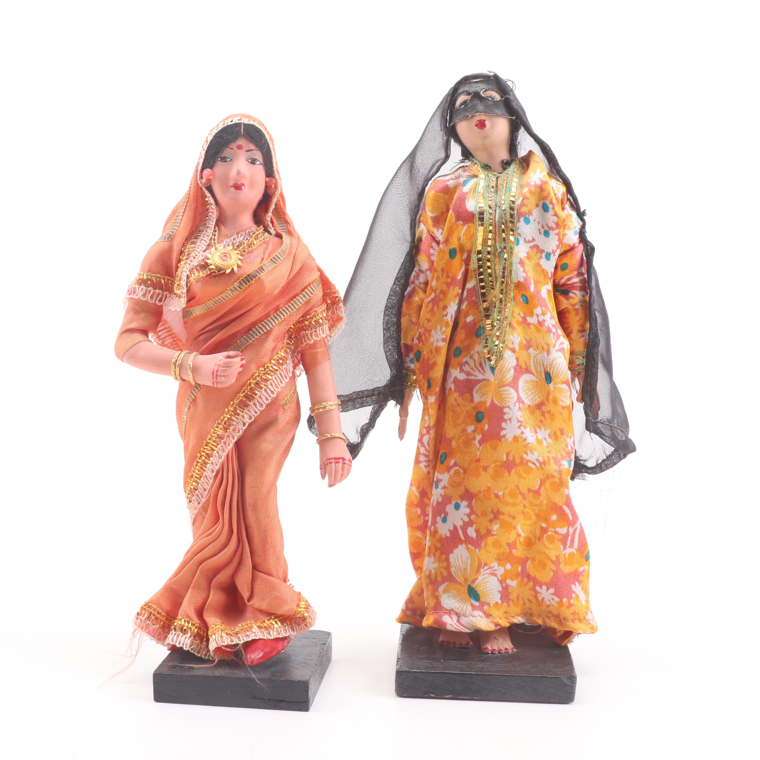 Dolls in Cultural Costumes Including Middle East and Southeast Asia