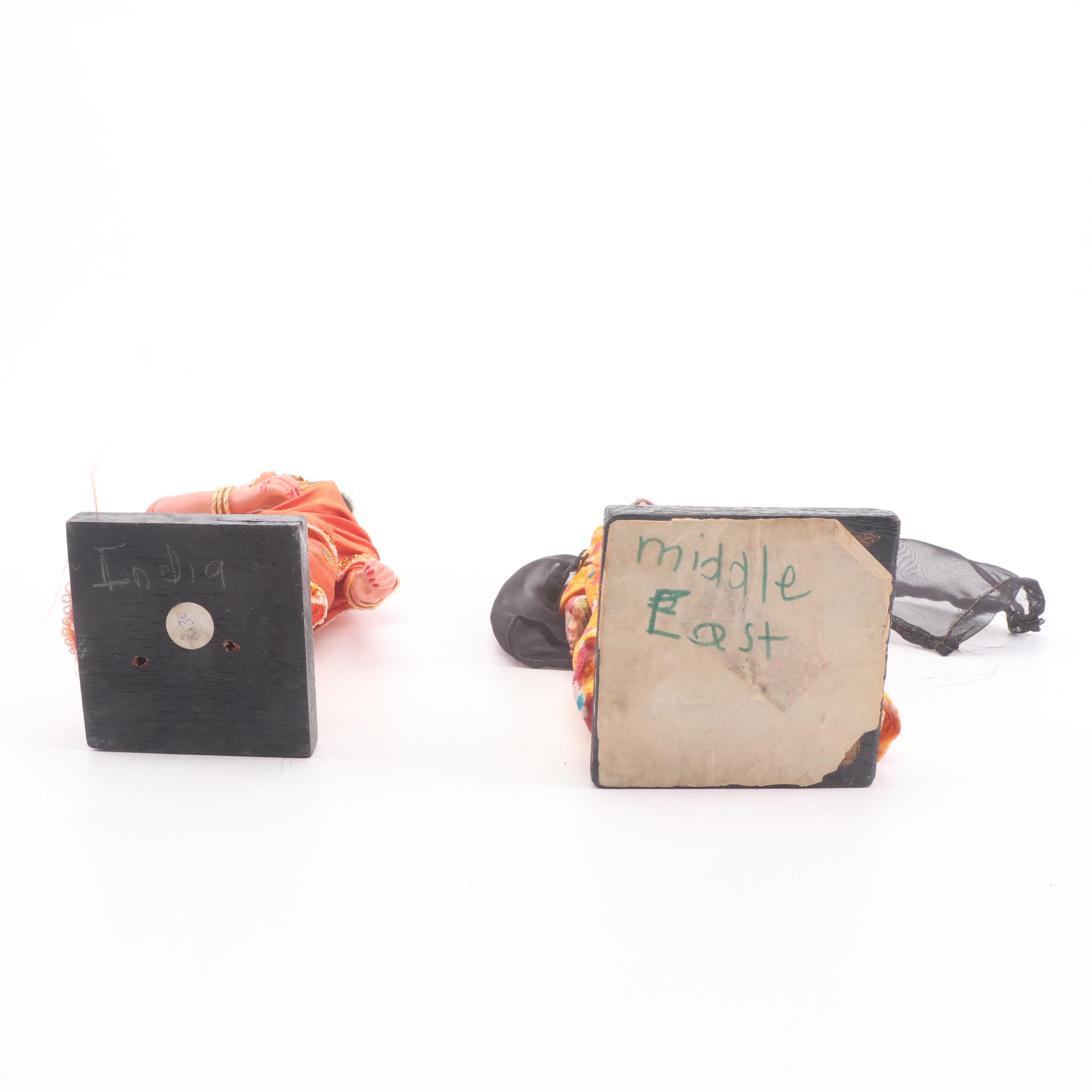 Dolls in Cultural Costumes Including Middle East and Southeast Asia