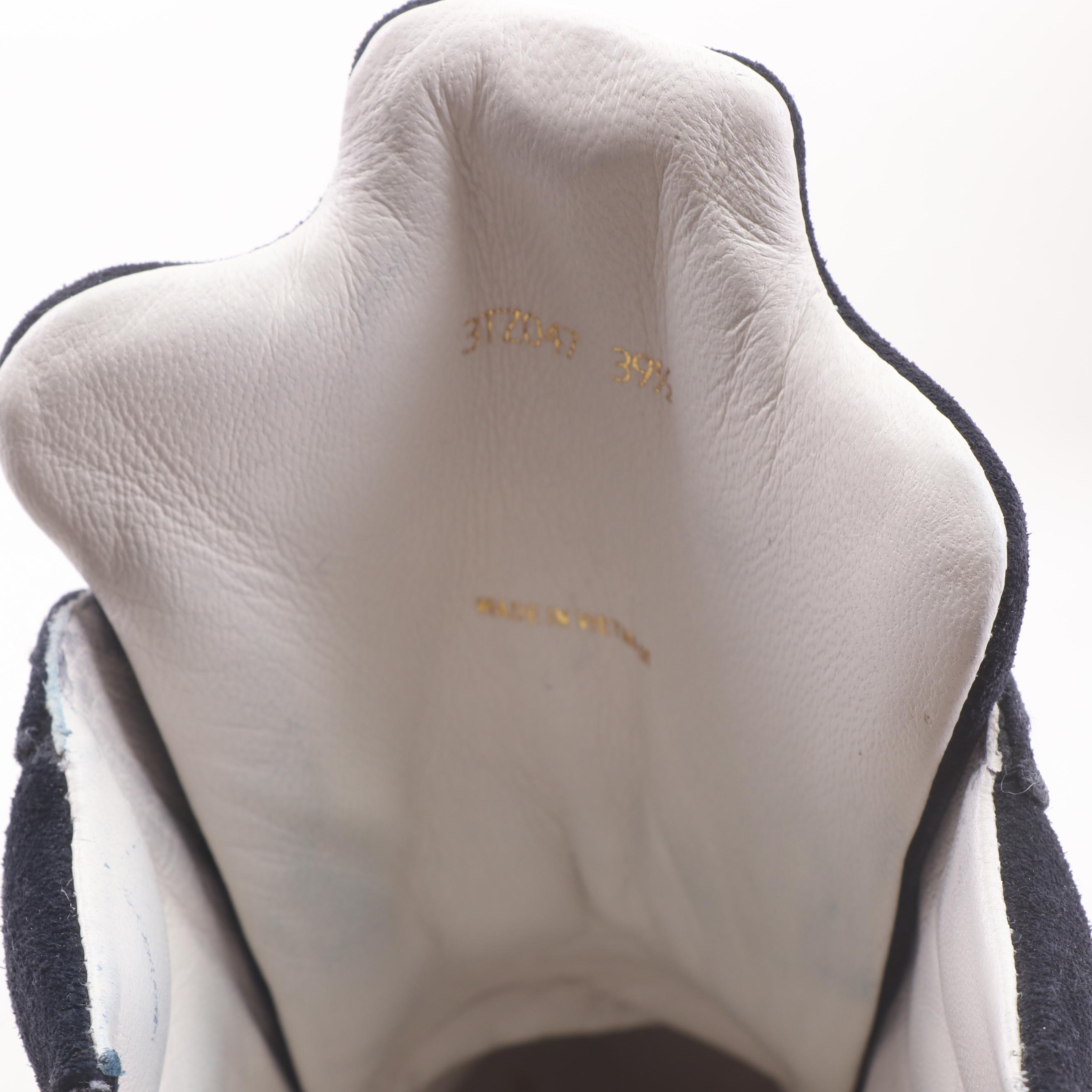 Prada Scamosciato "Calzature Donna" Dark Navy Suede High Top Sneakers