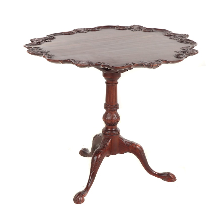 George III Style Mahogany Tilt-Top Table, 20th Century