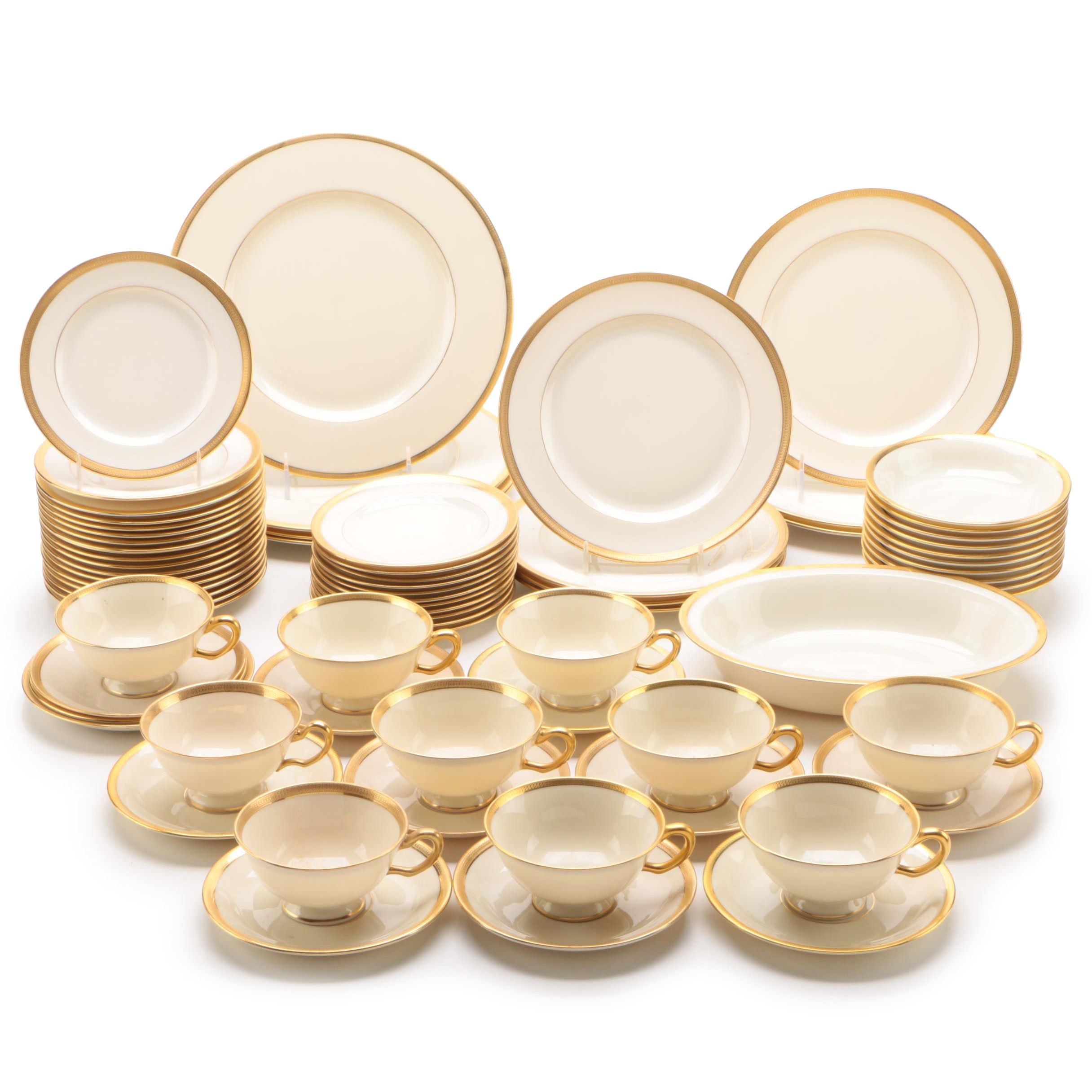 Lenox "Tuxedo" and Other Gold Rimmed Lenox China Dinnerware