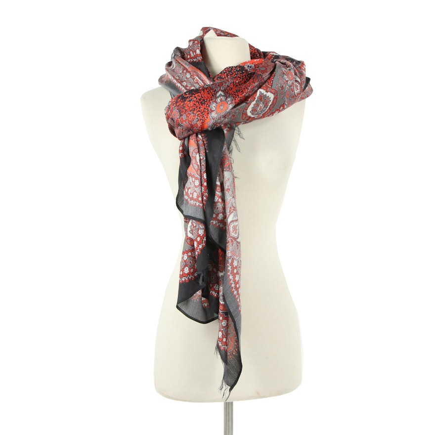 Gucci Floral Silk Sarong Style Scarf