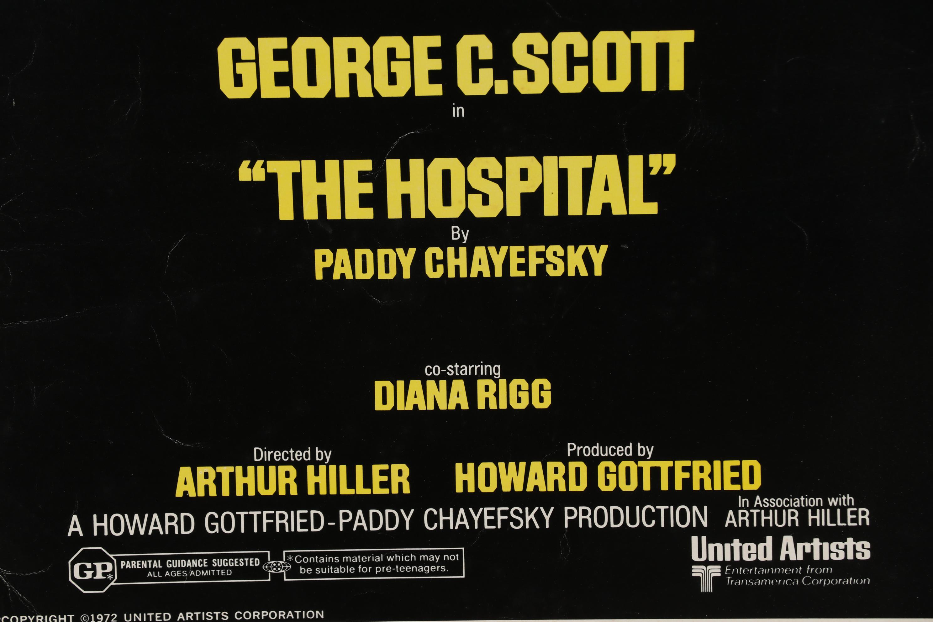 1972 Offset Lithograph Movie Poster "The Hospital"