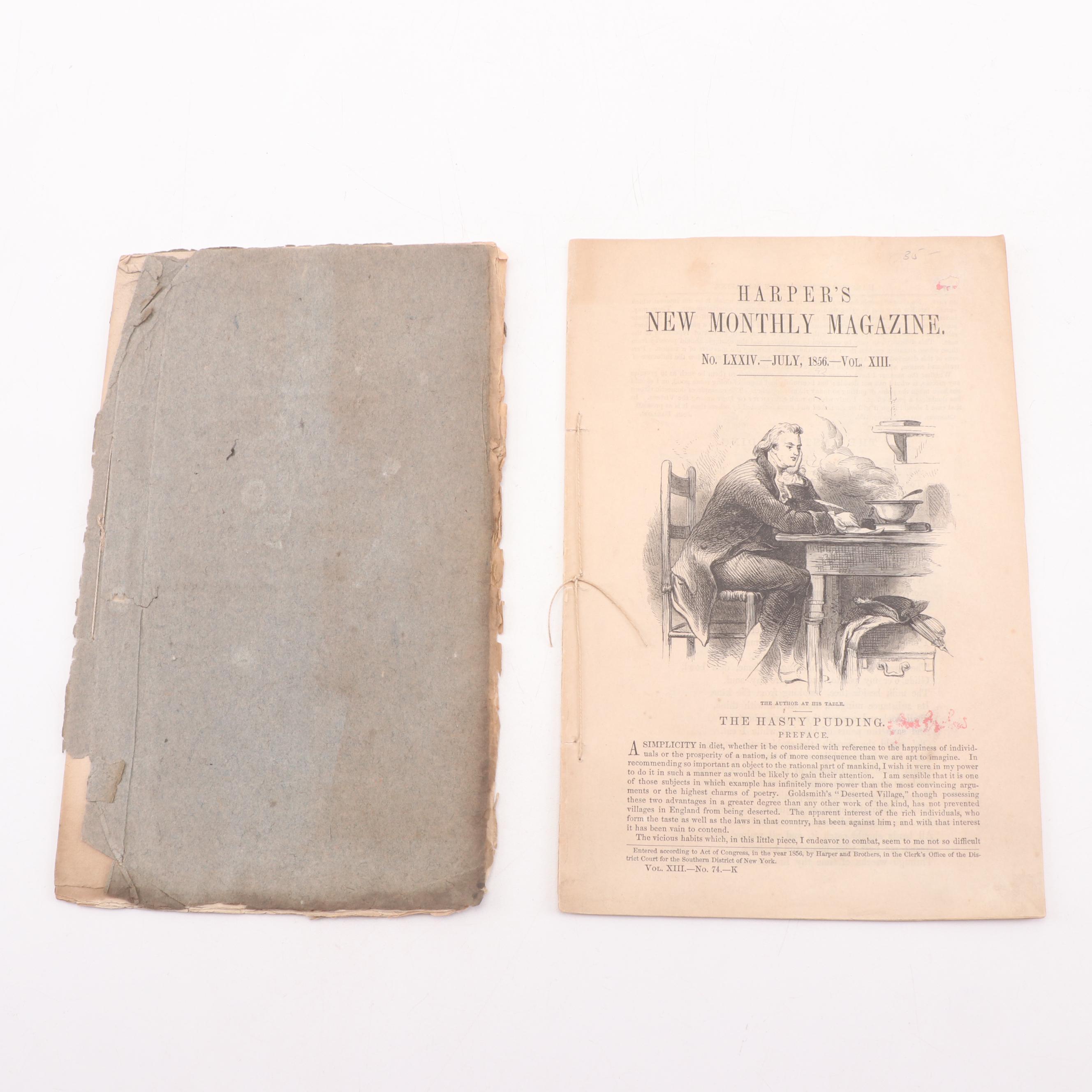 1807 "A Poem Delivered in Taunton" and 1856 "Hasty Pudding" Chapbooks