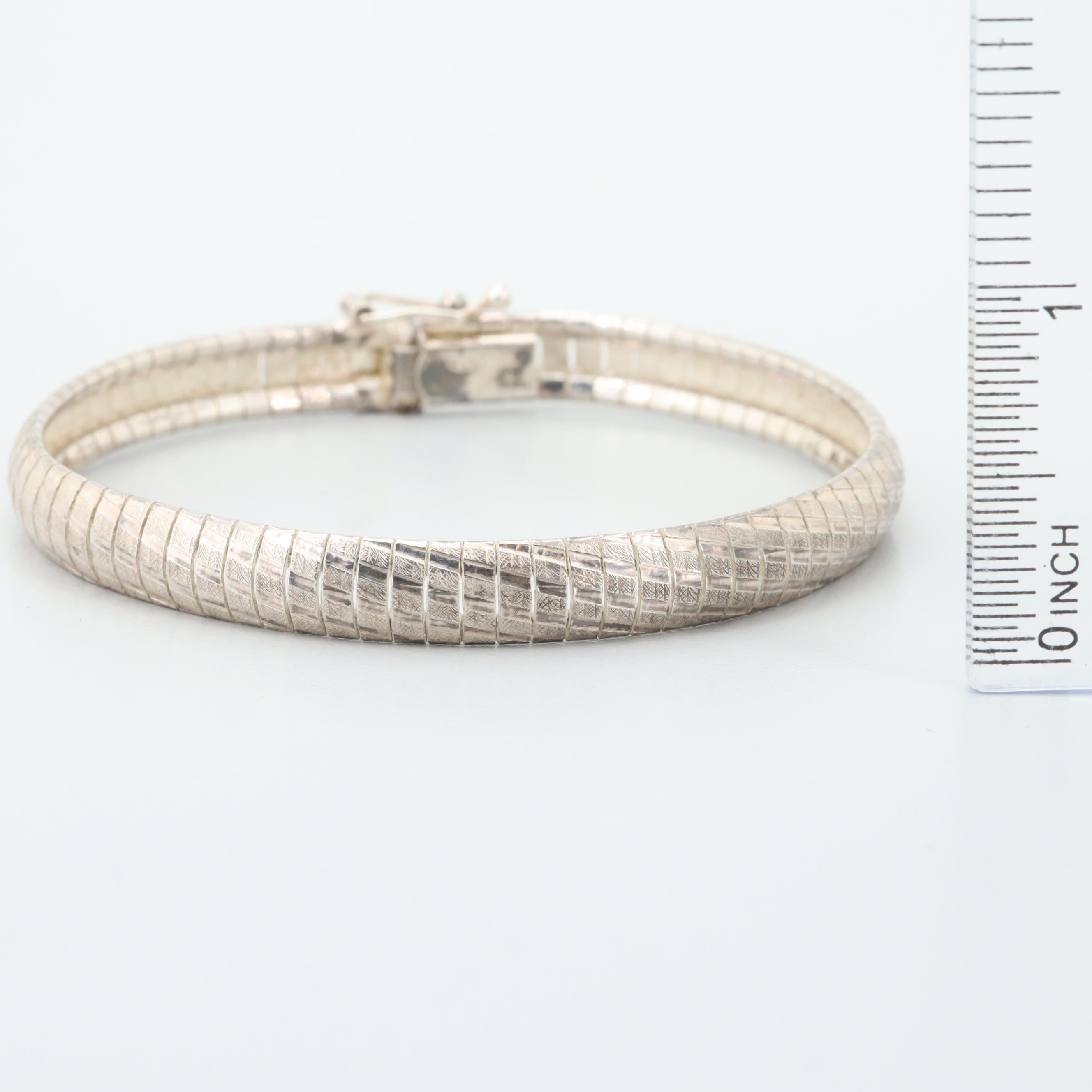 Sterling Silver Omega Bracelet