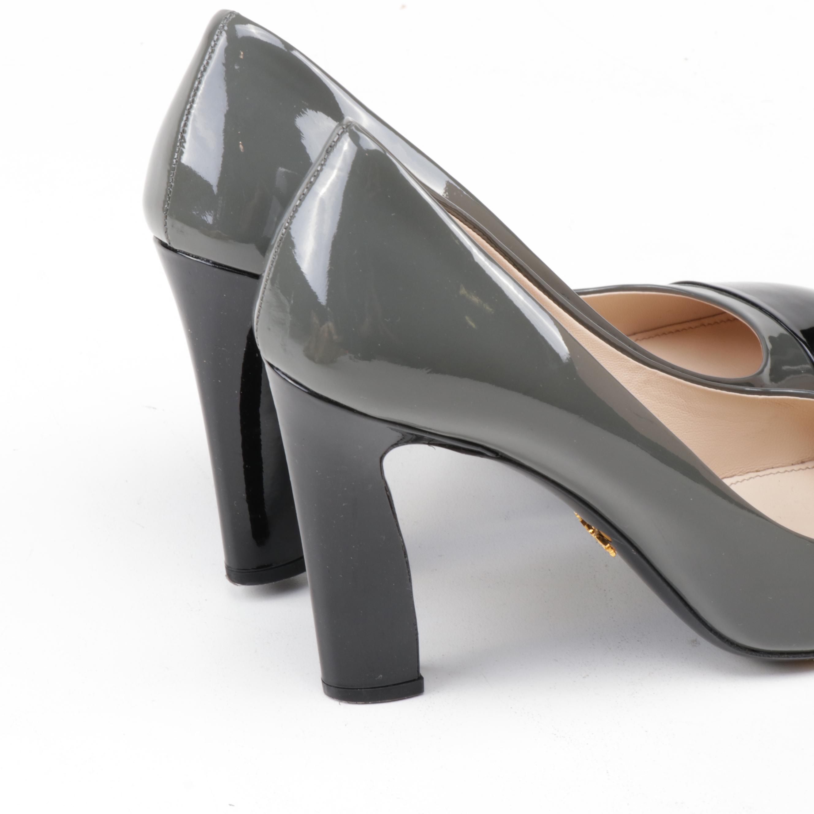 Prada Calzature Donna Two-Tone Patent Leather Pumps