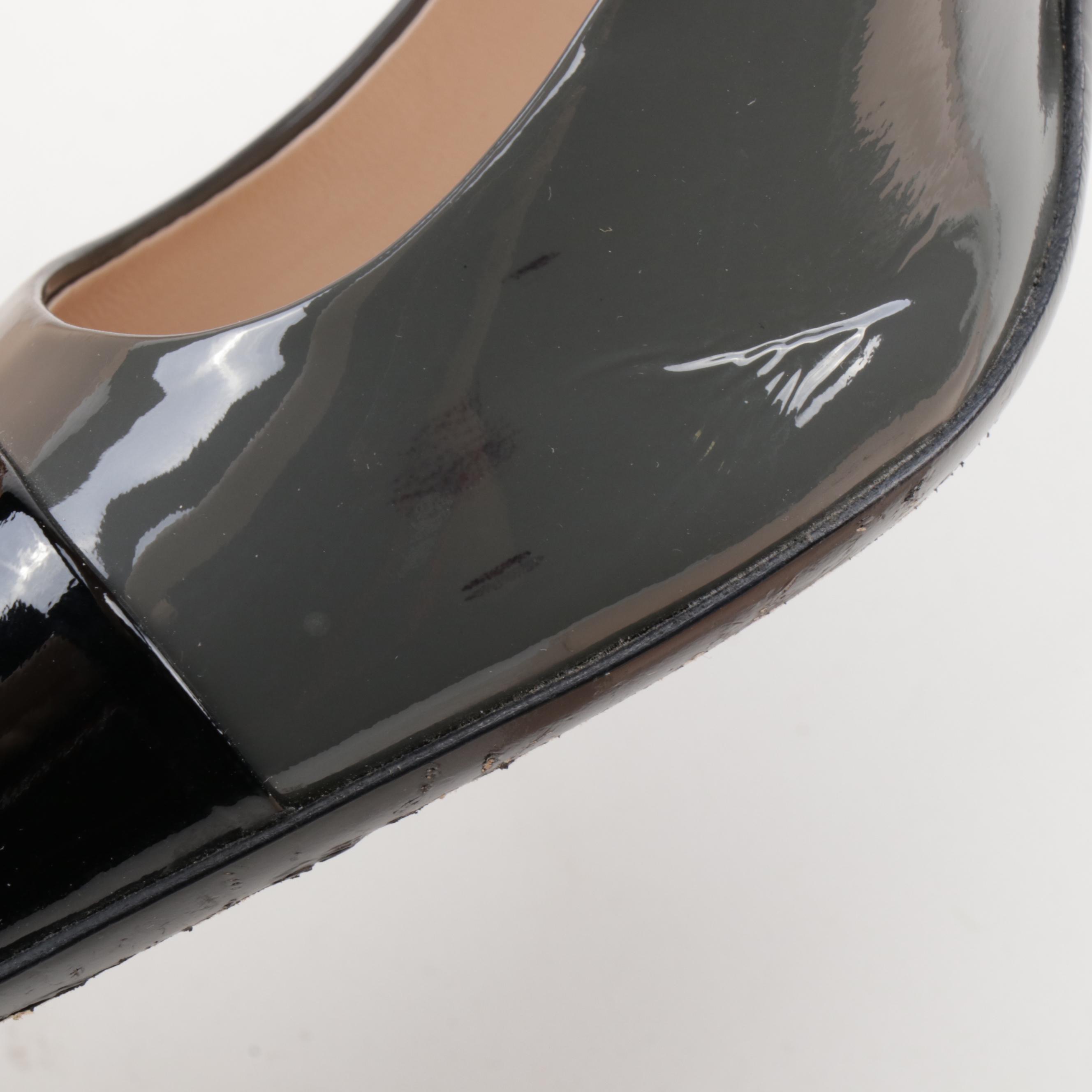Prada Calzature Donna Two-Tone Patent Leather Pumps
