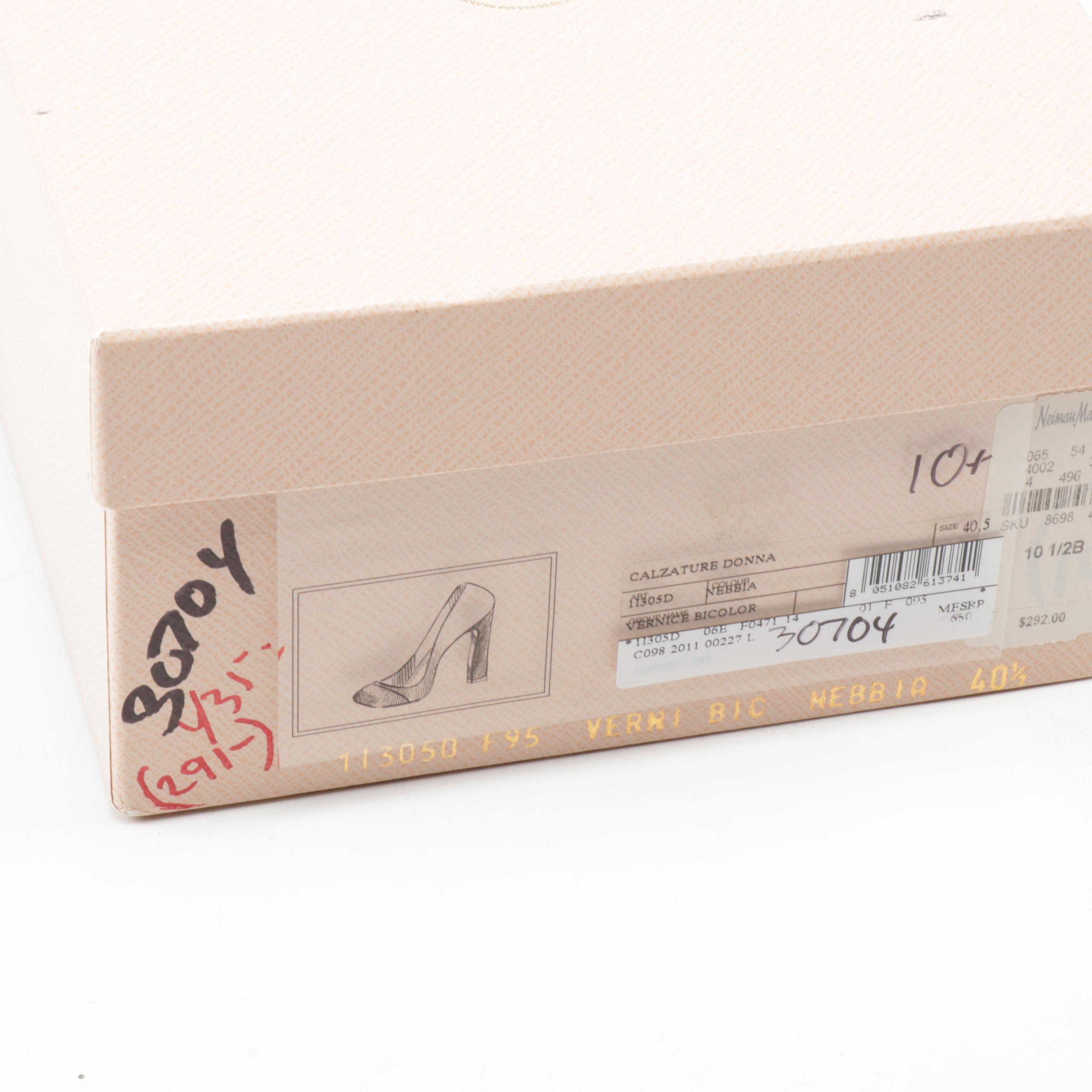 Prada Calzature Donna Two-Tone Patent Leather Pumps