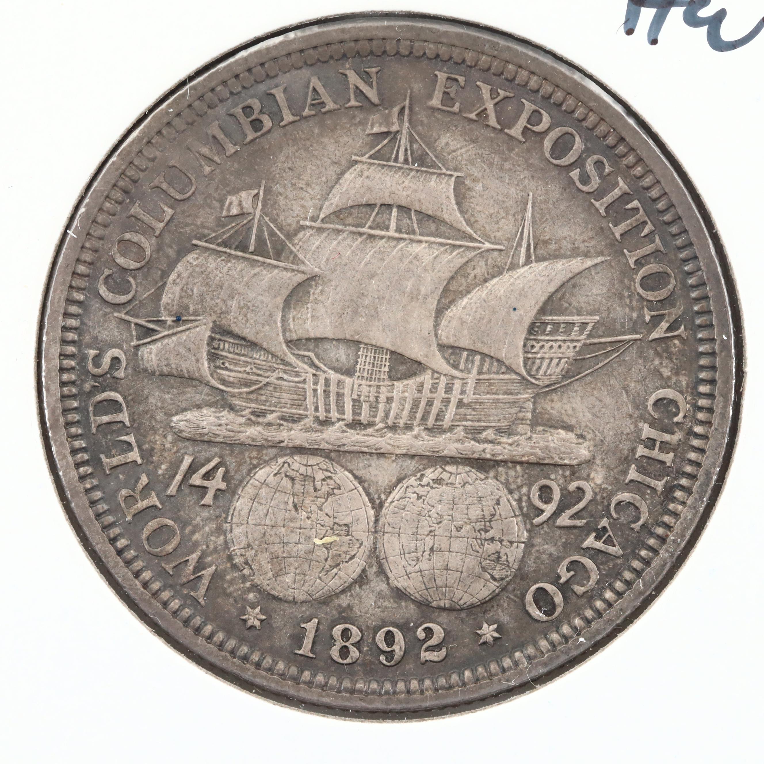 1892 Columbian Exposition Silver Half Dollar Commemorative Coin