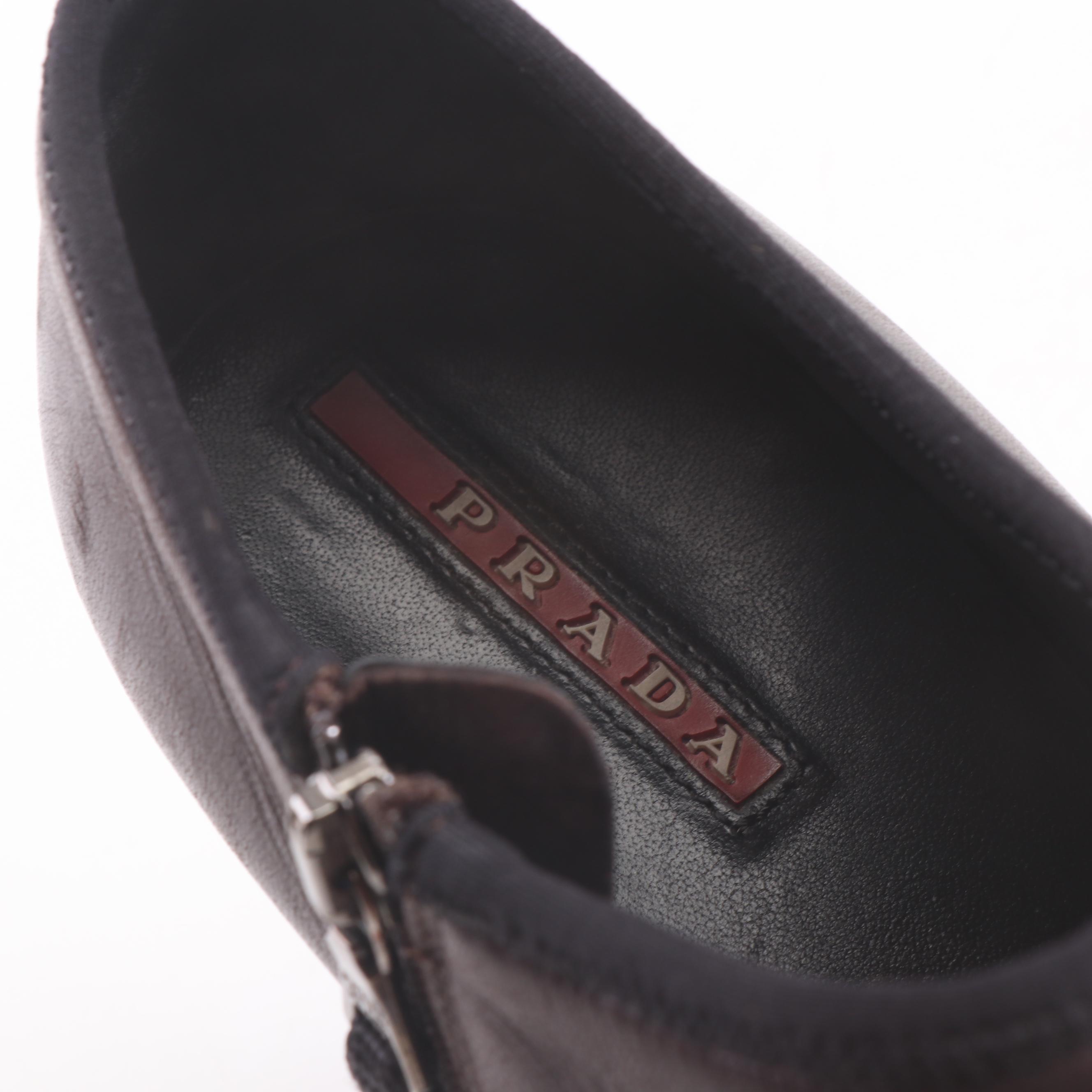 Prada Brown Leather Booties