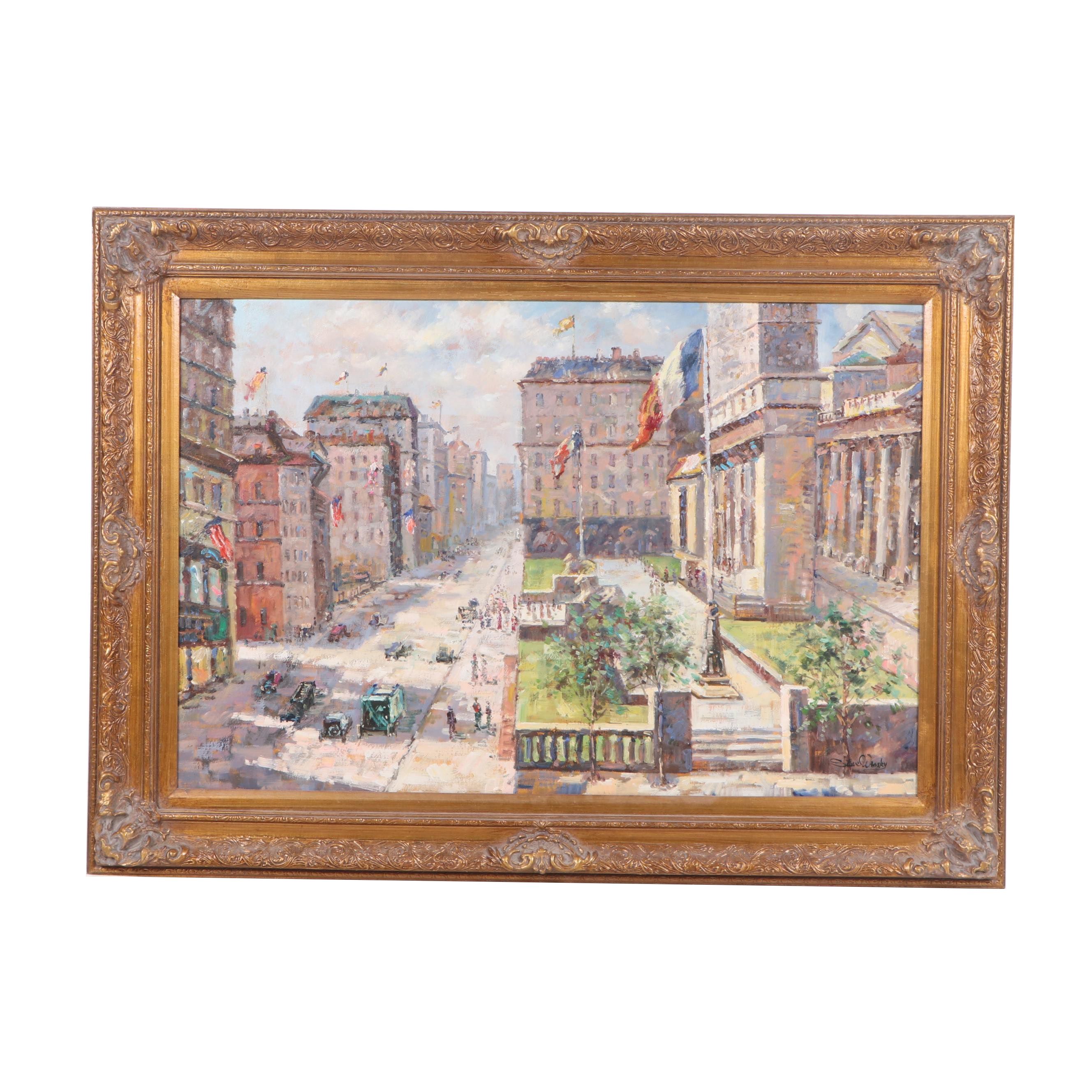 Steve Winsky Cityscape Oil Painting