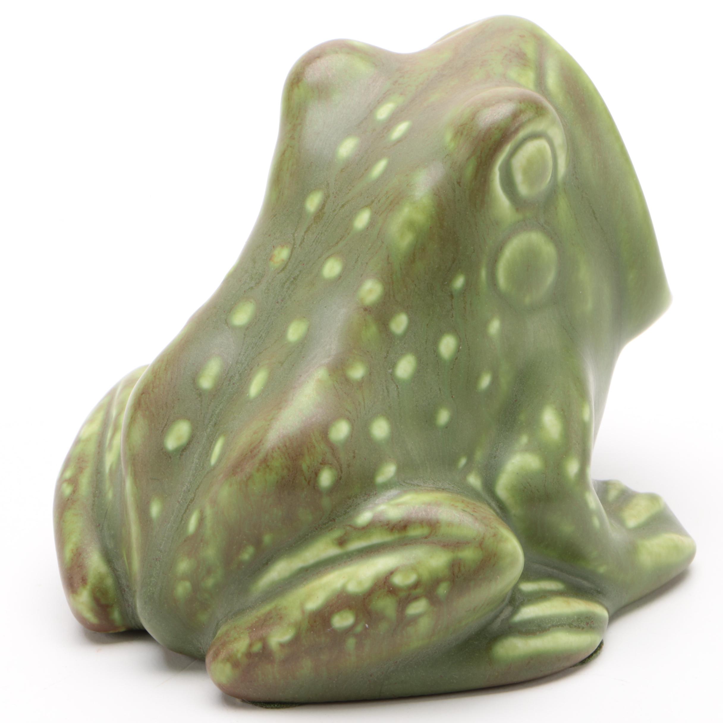 Rookwood Pottery Matte Green Frog Ash Tray, 1929