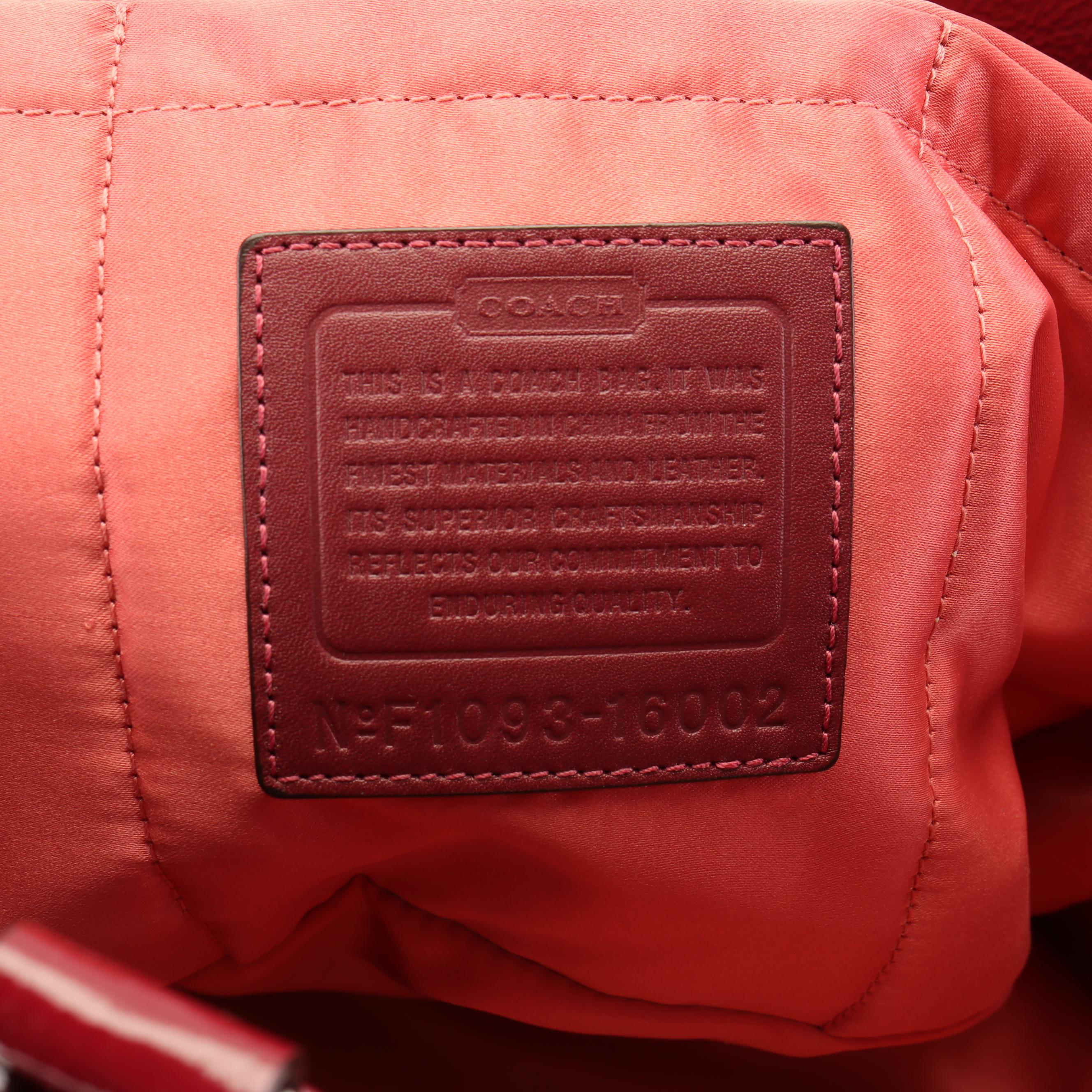 Coach Red Patent Leather Tote Shoulder Bag