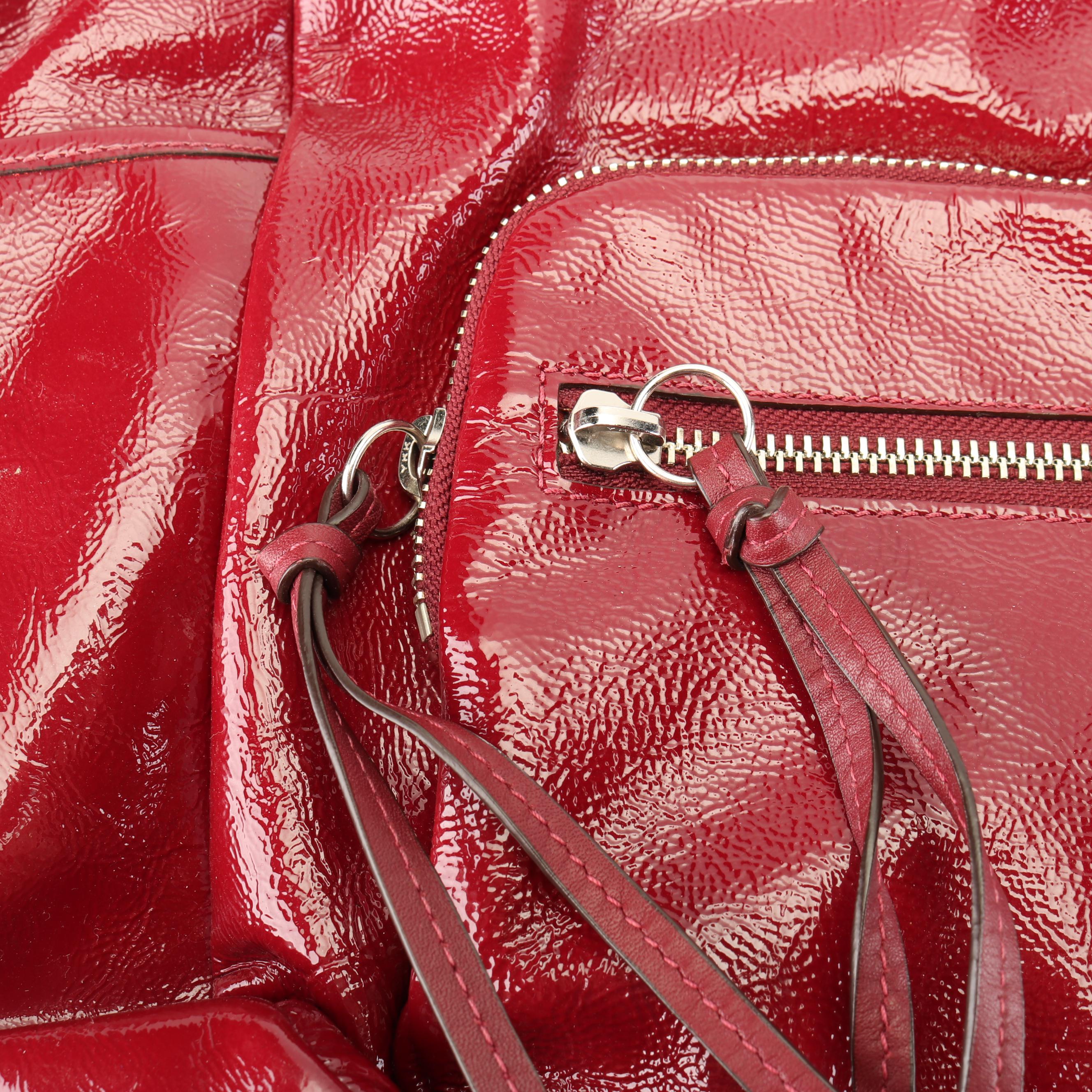 Coach Red Patent Leather Tote Shoulder Bag
