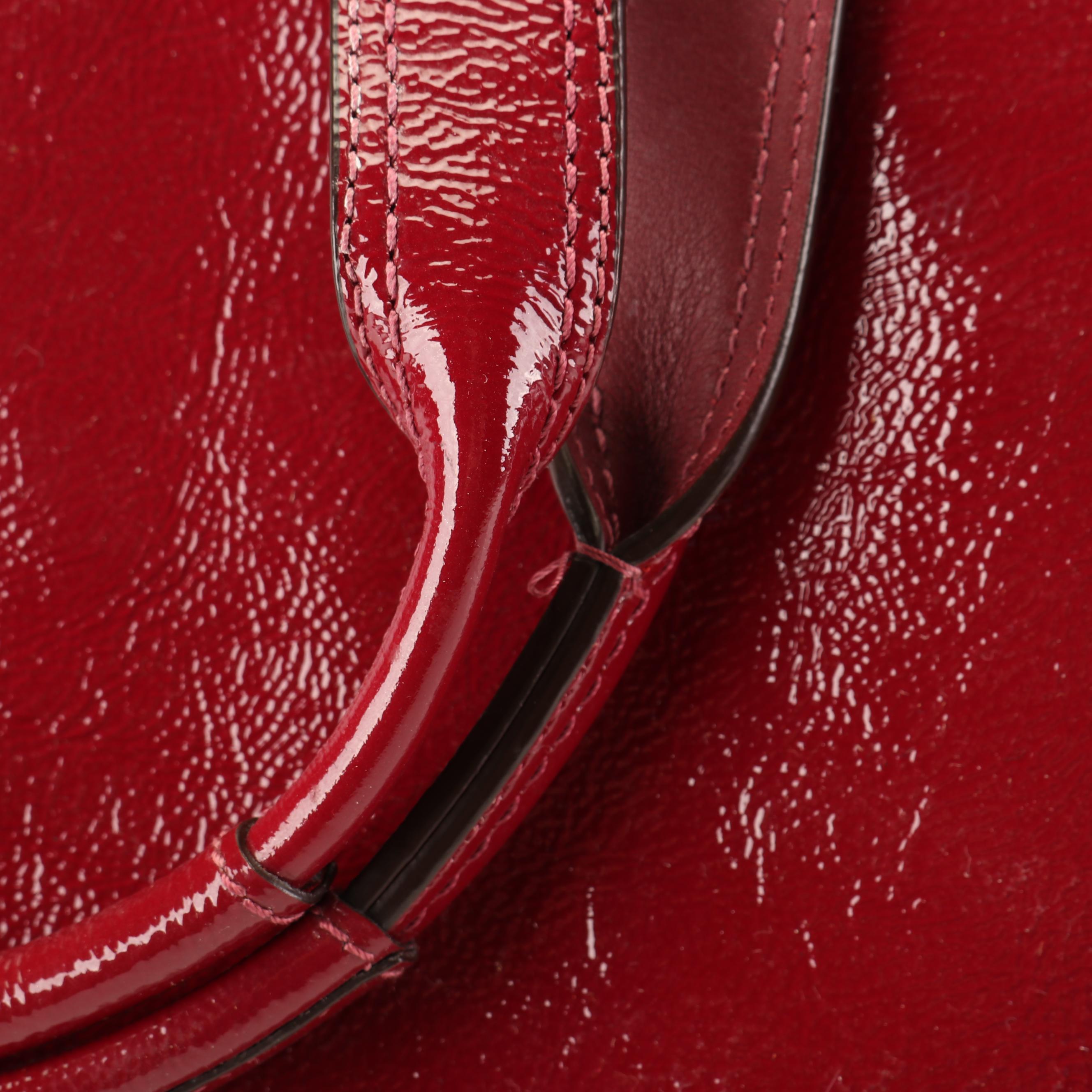 Coach Red Patent Leather Tote Shoulder Bag