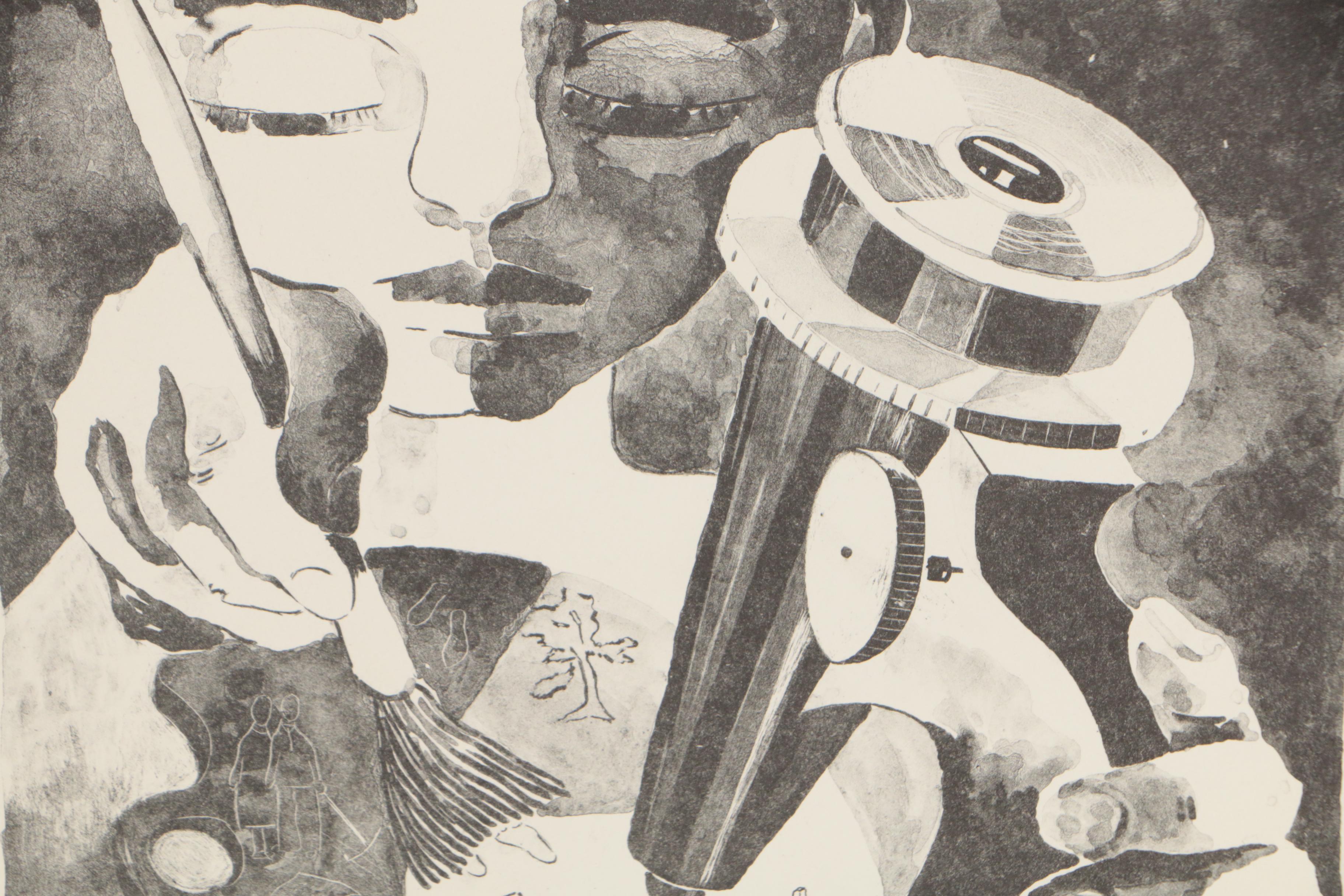 Margaret Sussman Lithograph of Scientific Figure