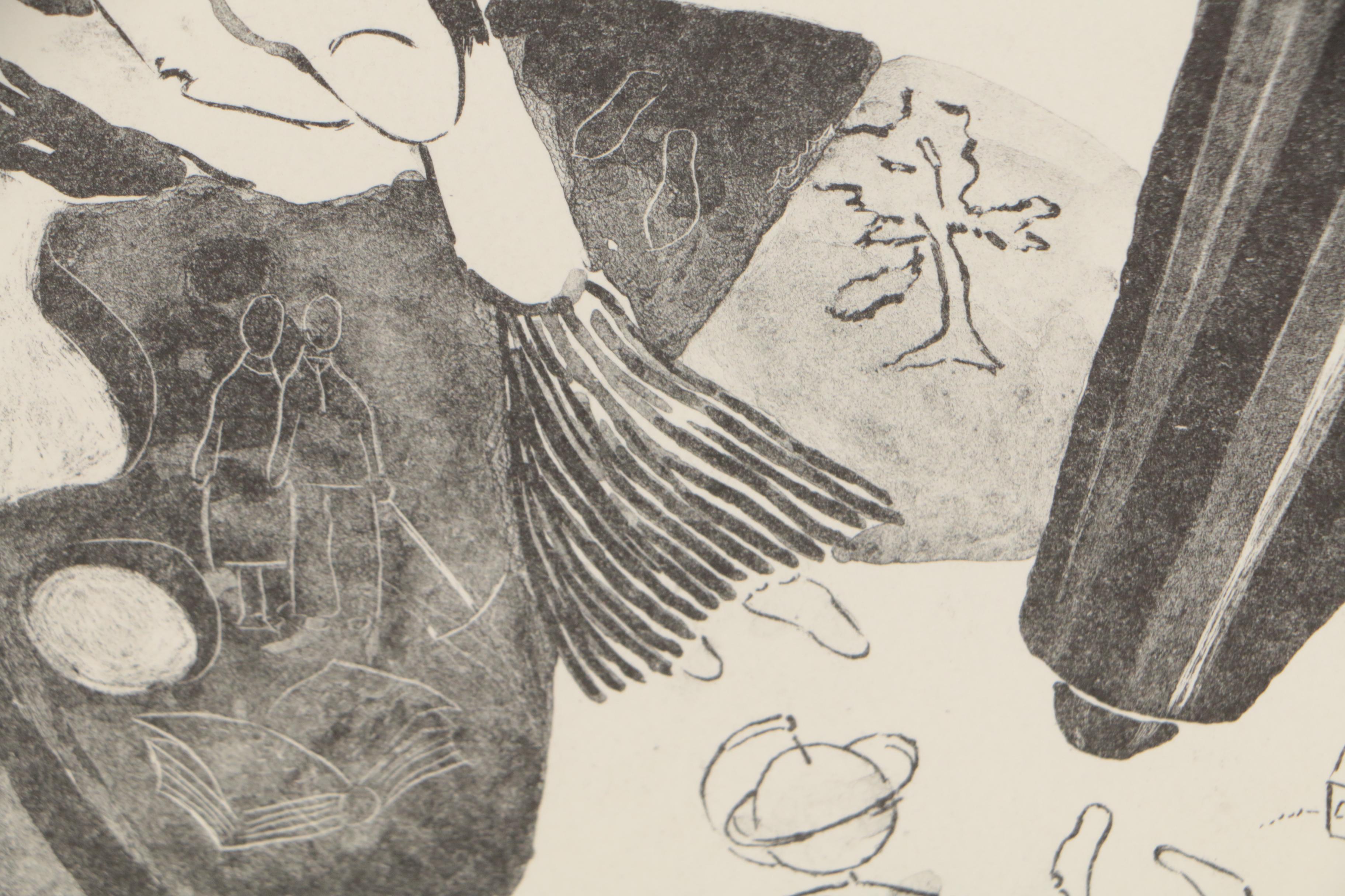 Margaret Sussman Lithograph of Scientific Figure