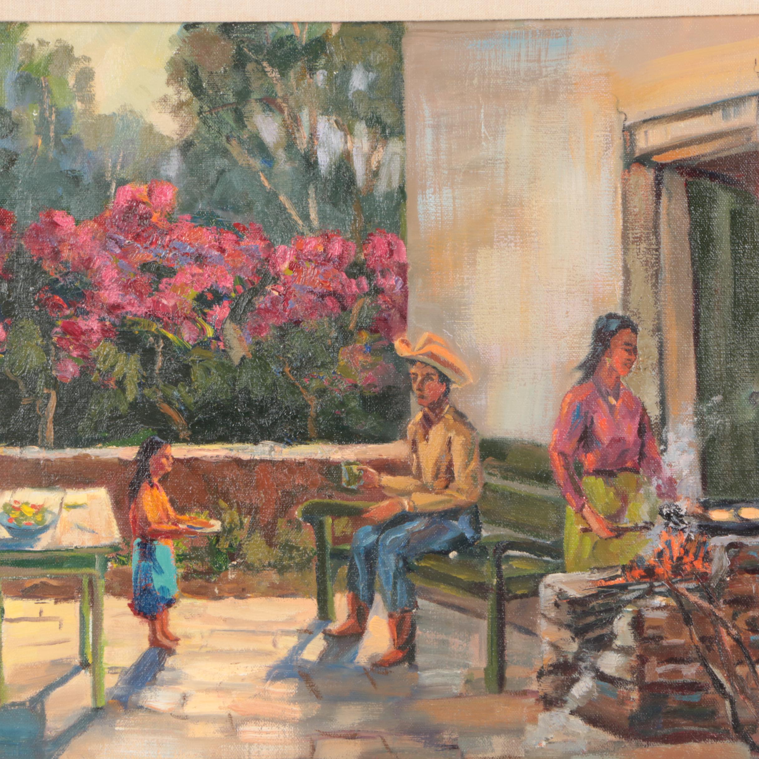 Judge Edward J. Hummer Oil Painting "Tortillas at Evening"
