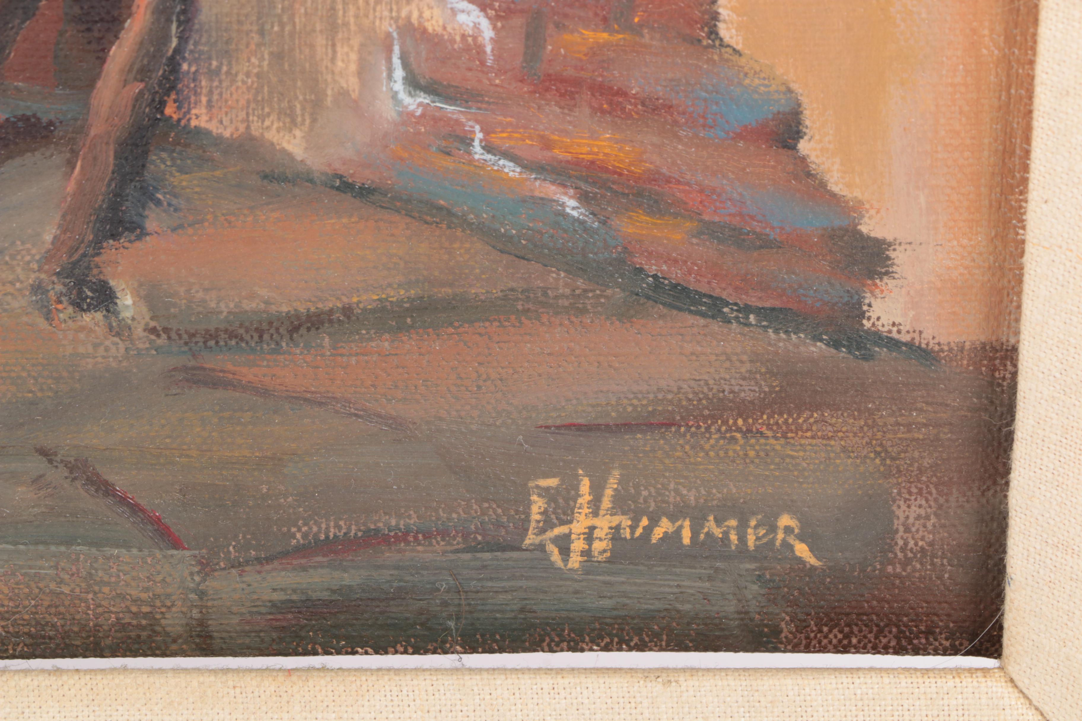 Judge Edward J. Hummer Oil Painting "Tortillas at Evening"